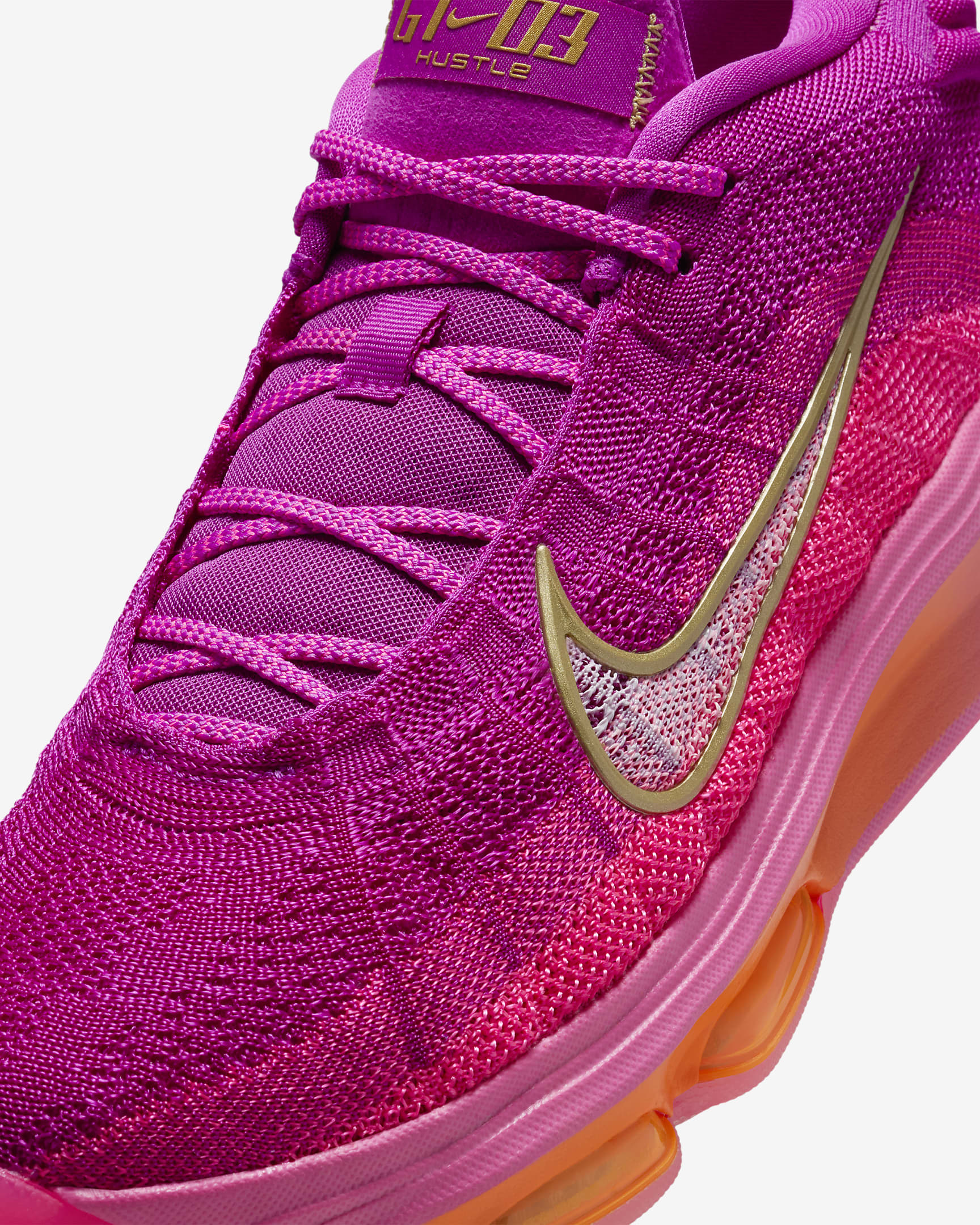 Nike G.T. Hustle 3 EP Basketball Shoes - Hyper Pink/Vivid Grape/Total Orange/White