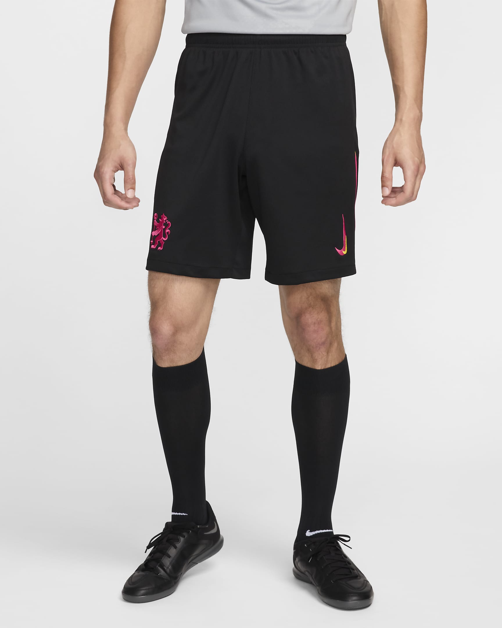 Shorts da calcio replica Nike Dri-FIT Chelsea FC 2024/25 Stadium da uomo – Terza - Nero/Opti Yellow/Pink Prime