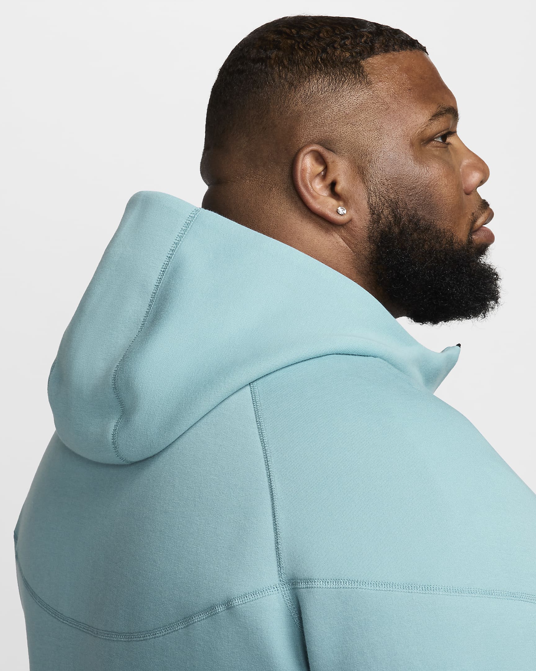 Sweat à capuche et zip Nike Sportswear Tech Fleece Windrunner pour homme - Denim Turquoise/Noir