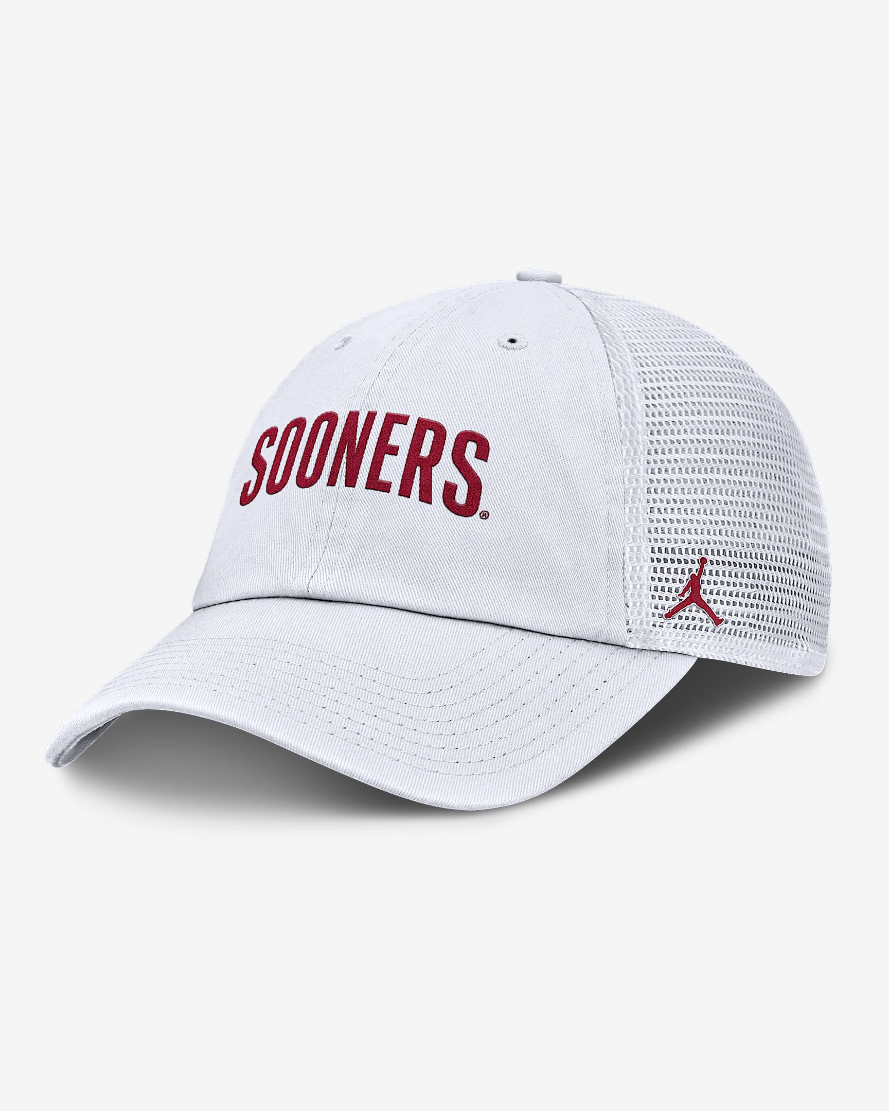 Oklahoma Primetime Campus Club Men's Jordan Brand College Trucker Adjustable Hat - White