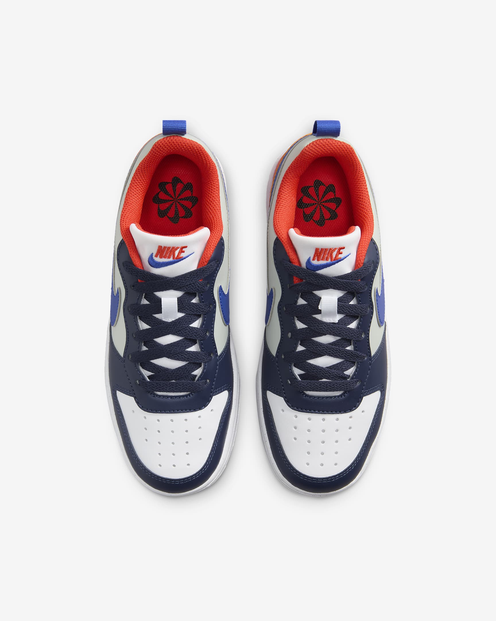 รองเท้าเด็กโต Nike Court Borough Low Recraft - Midnight Navy/Team Orange/Light Silver/Hyper Royal