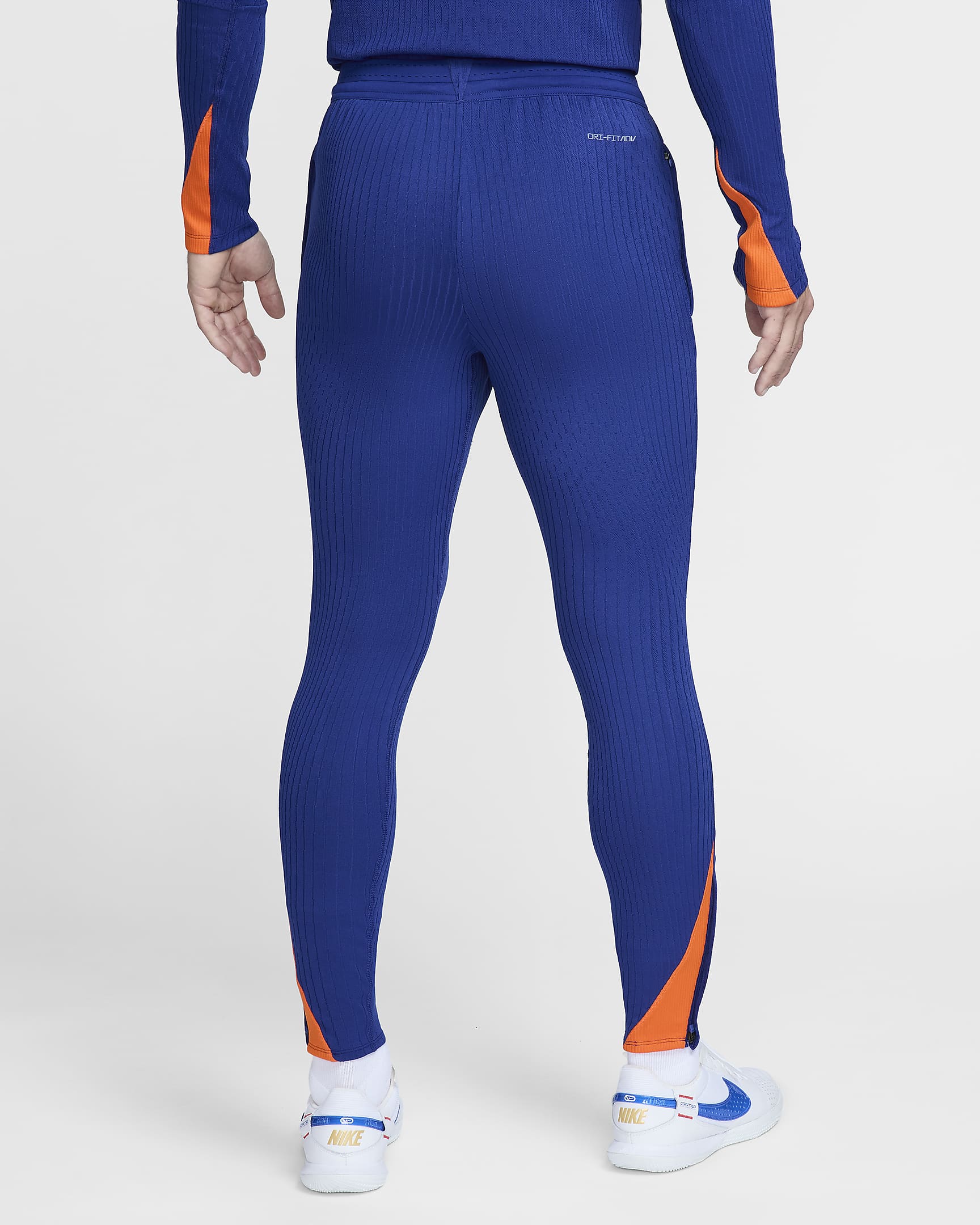 Pantalon de foot en maille Nike Dri-FIT ADV Pays-Bas Strike Elite pour homme - Deep Royal Blue/Safety Orange/Safety Orange