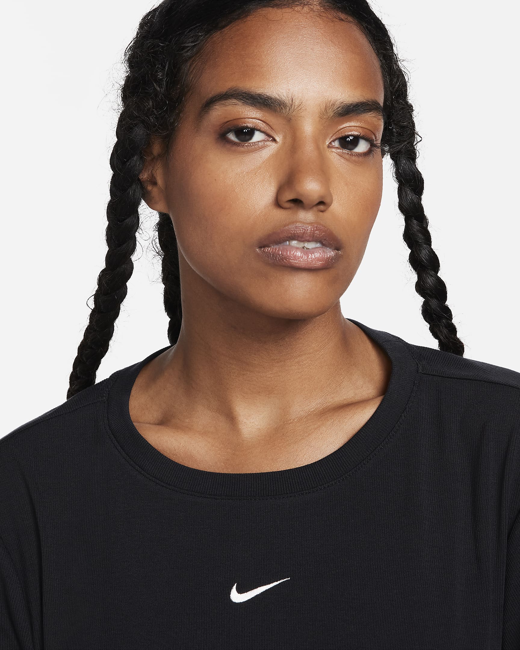 Nike Sportswear Essential Women's Ribbed LongSleeve Mod Crop Top (Plus