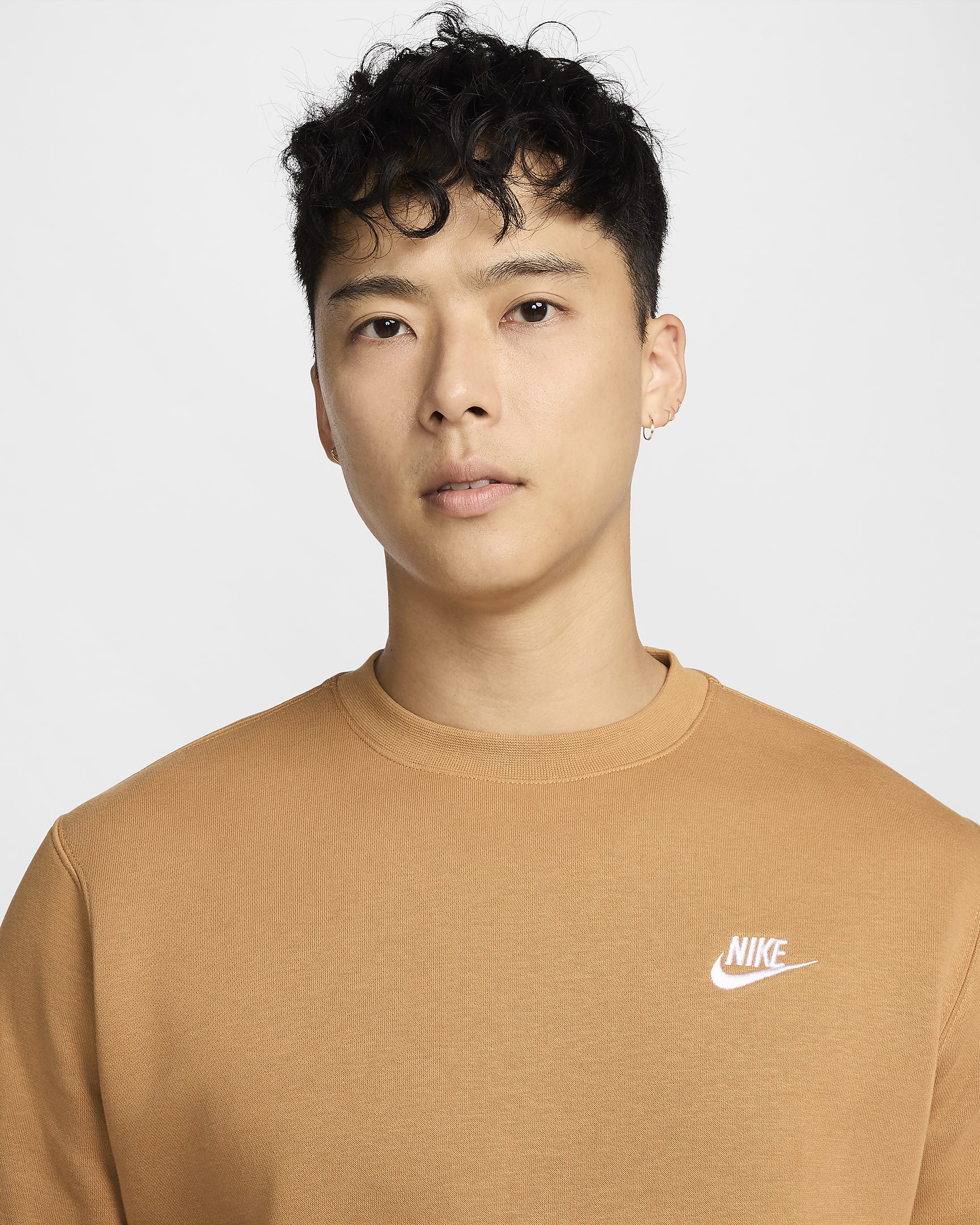 Haut Nike Sportswear Club Fleece pour Homme - Flax/Blanc