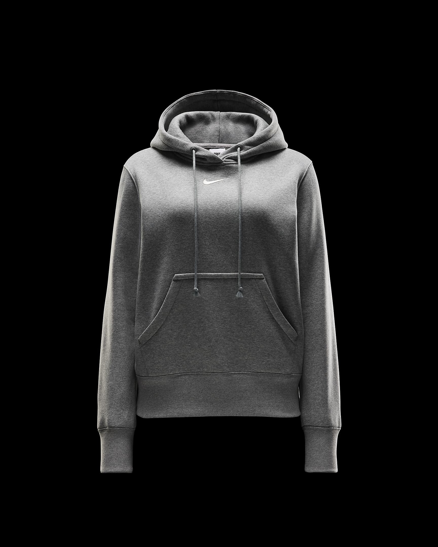 Nike Sportswear Phoenix Fleece Women's Pullover Hoodie - Dark Grey Heather/Sail