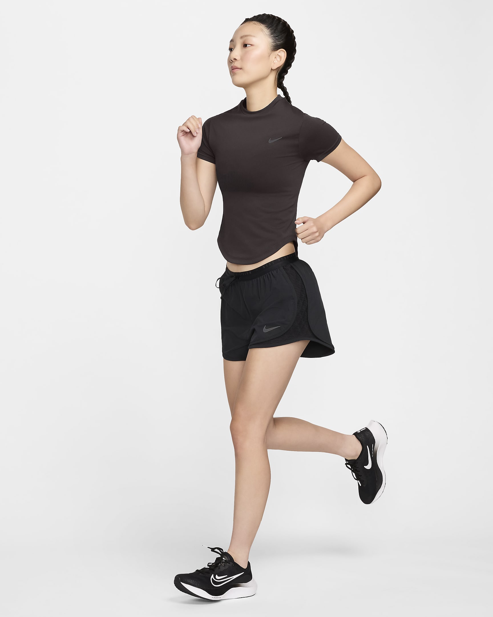 Nike Running Division Women's Dri-FIT ADV Short-Sleeve Running Top - Earth/Black