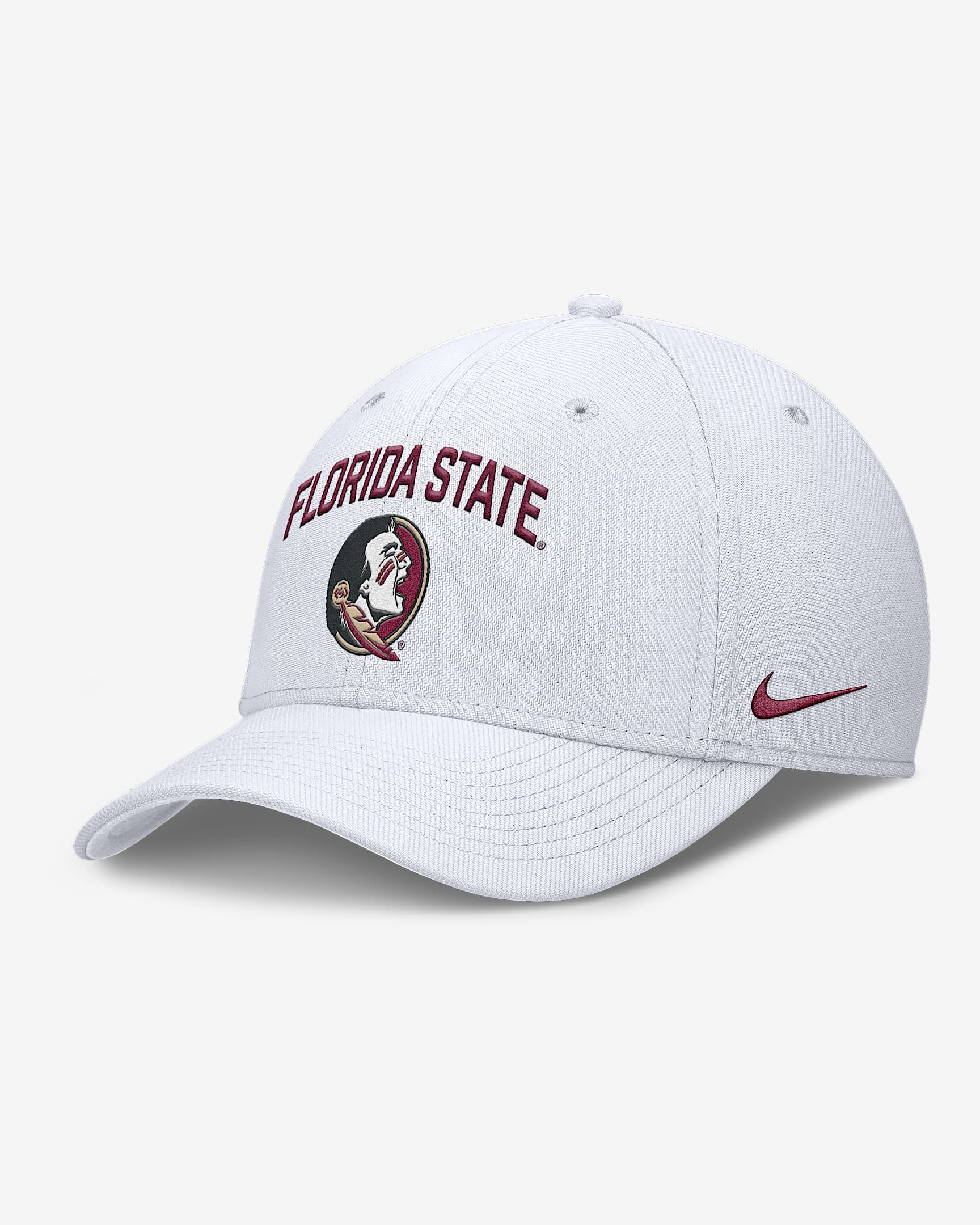 Florida State On-Field Rise Swoosh Men's Nike Dri-FIT College Hat - White