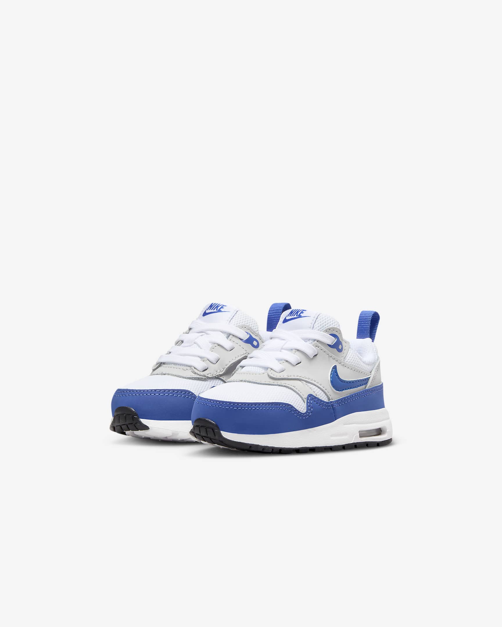 Air Max 1 EasyOn sko til sped-/småbarn - Hvit/Neutral Grey/Svart/Game Royal