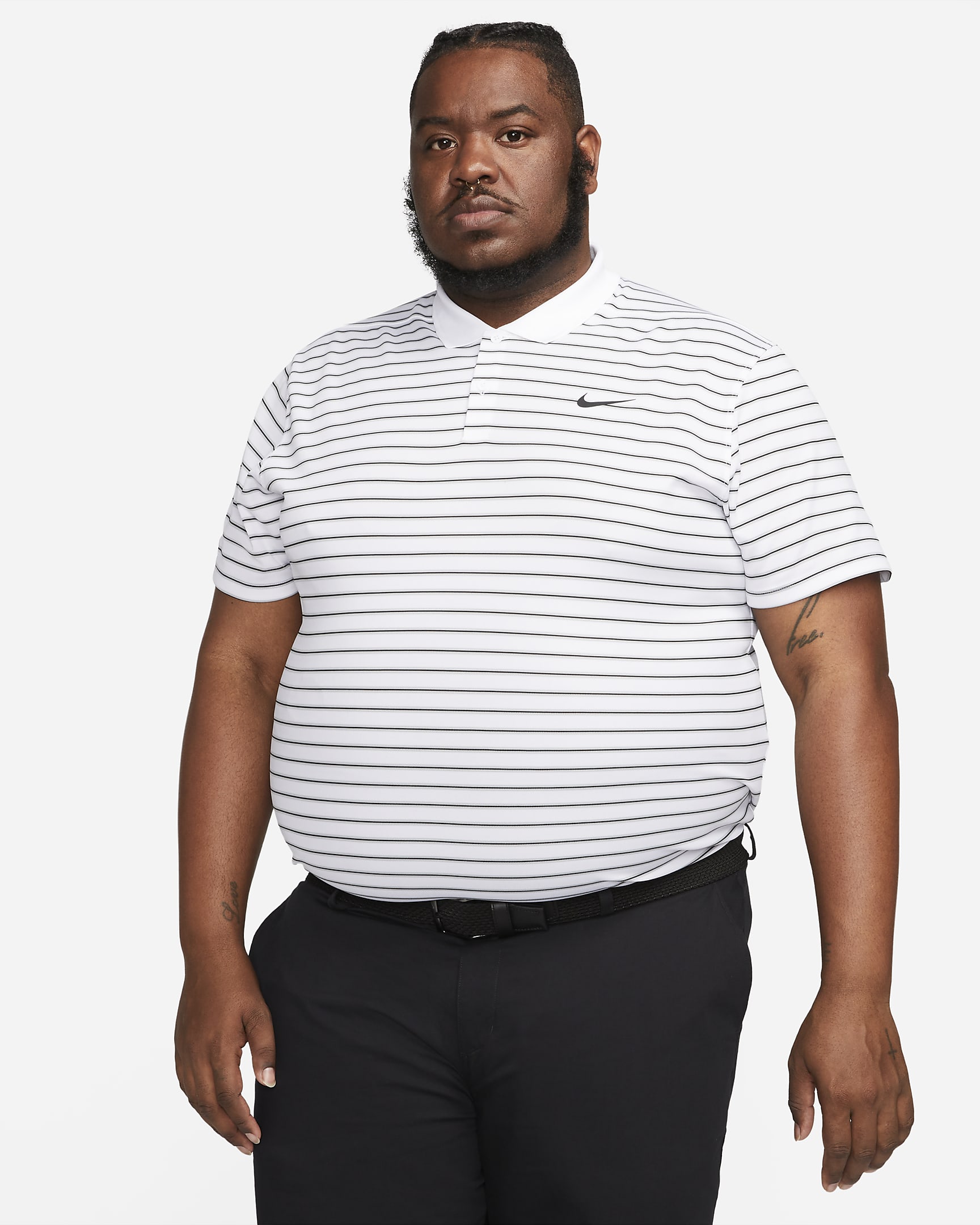 Nike Dri-FIT Victory Men's Striped Golf Polo - White/Black