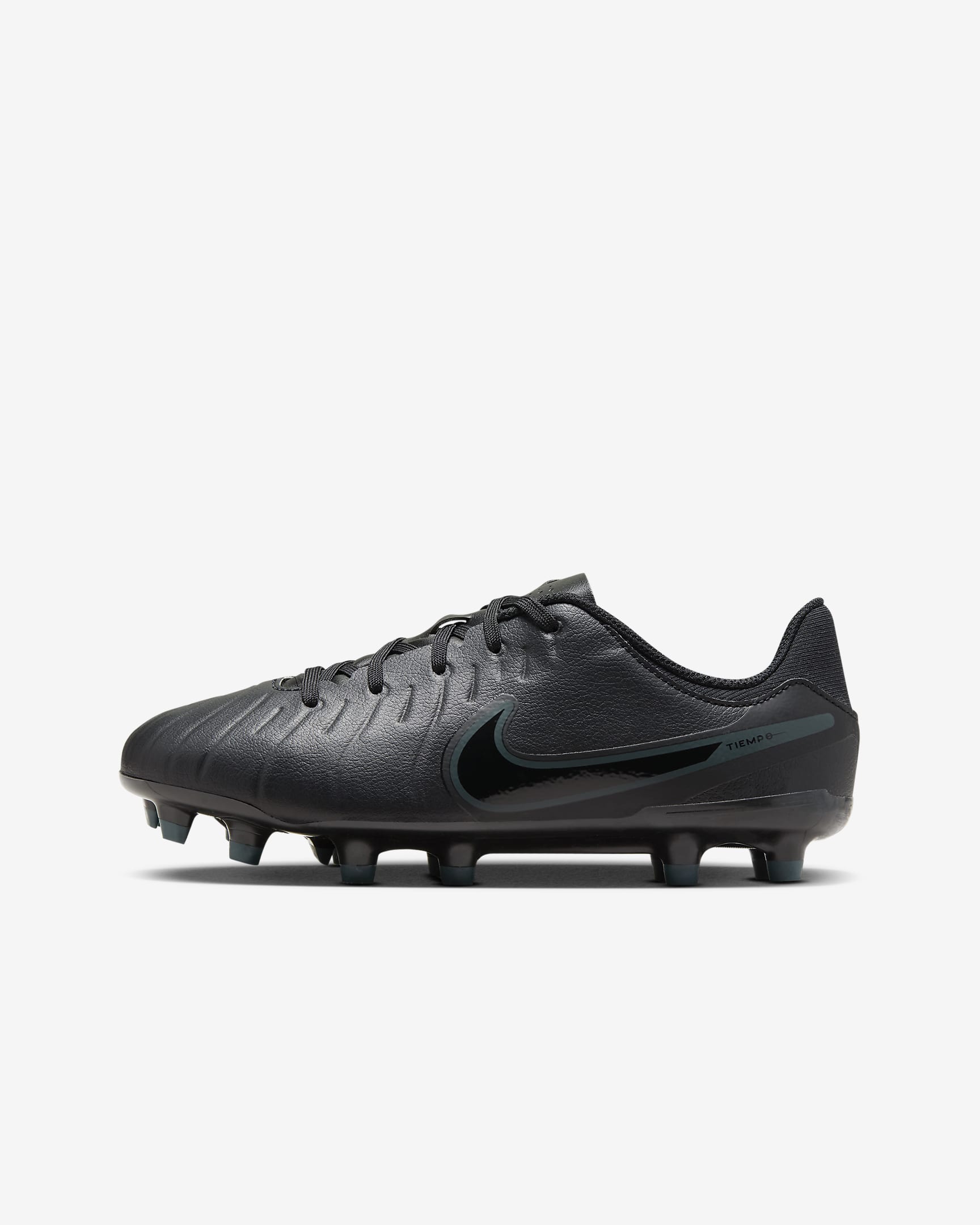 Nike Jr. Tiempo Legend 10 Academy Düşük Bilekli Küçük/Genç Çocuk Çoklu Zemin Kramponu - Siyah/Deep Jungle/Siyah