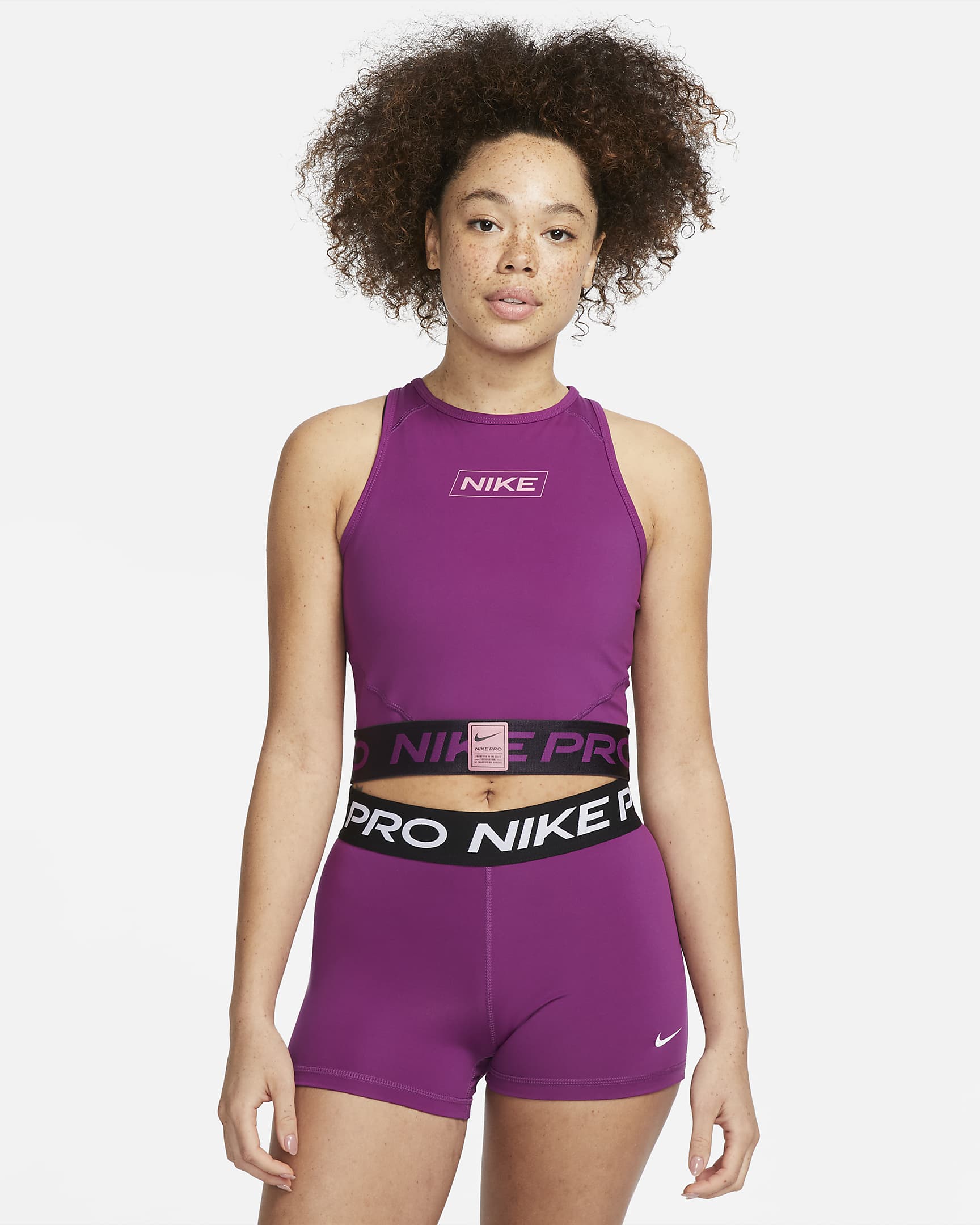 Nike Pro DriFIT Women's Graphic Crop Tank.
