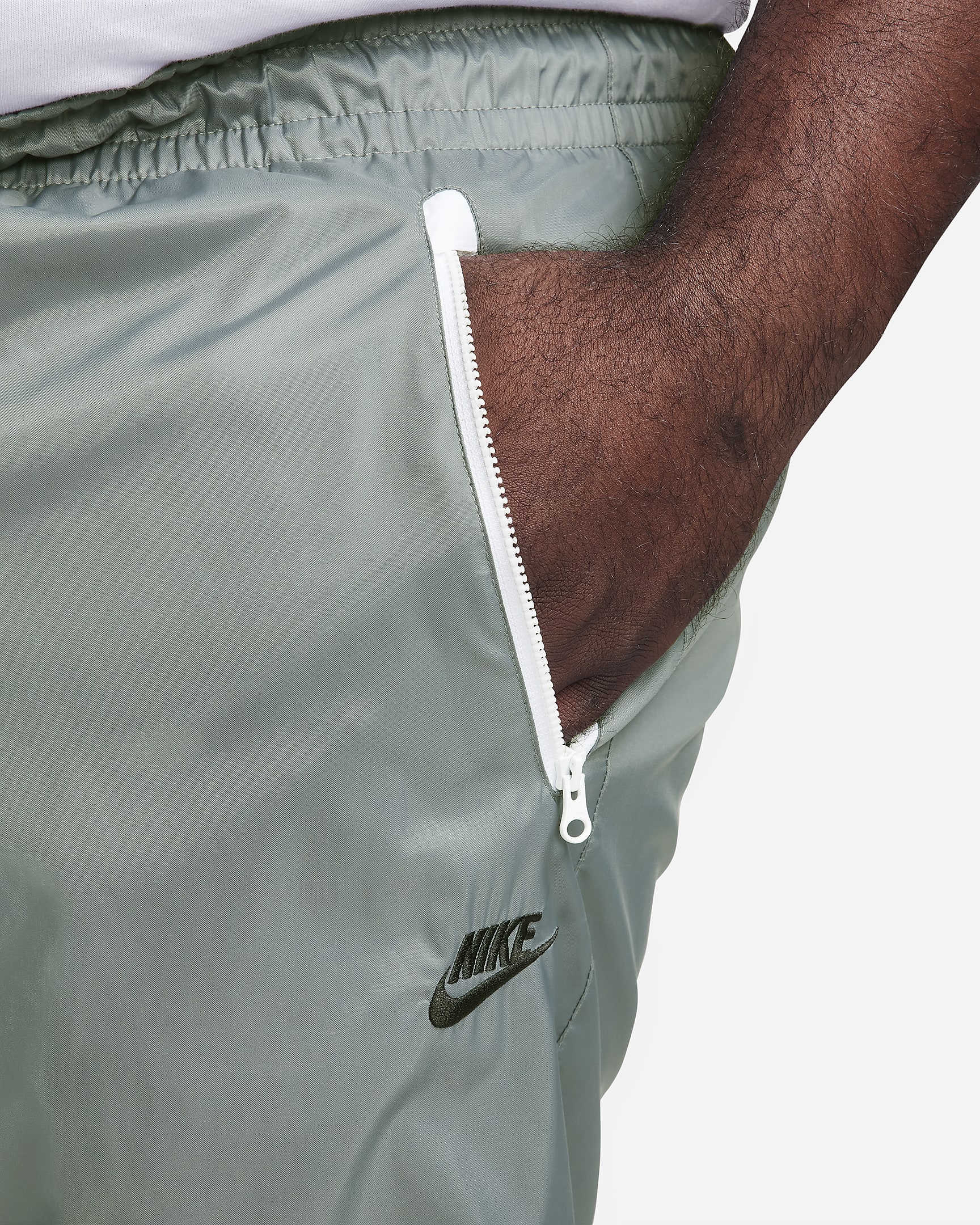 Vævede Nike Windrunner-bukser med for til mænd - Smoke Grey/hvid/sort
