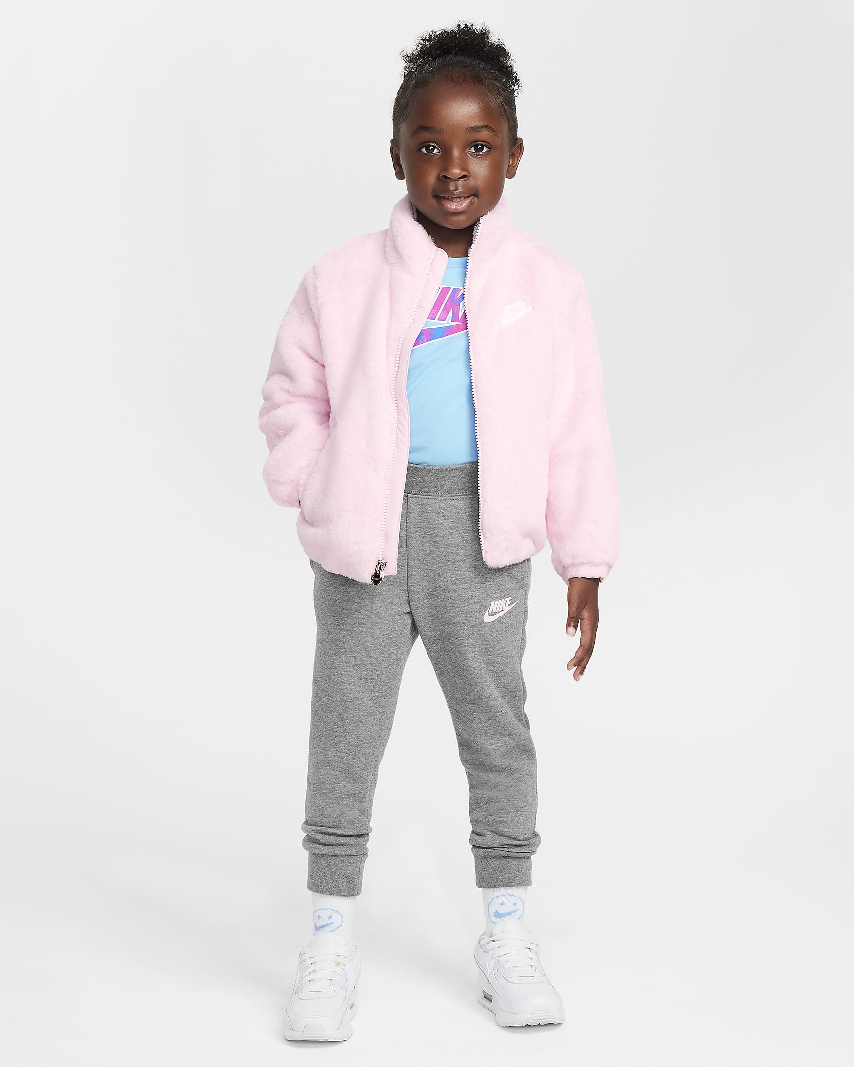 Nike Toddler Faux Fur Jacket - Pink Foam