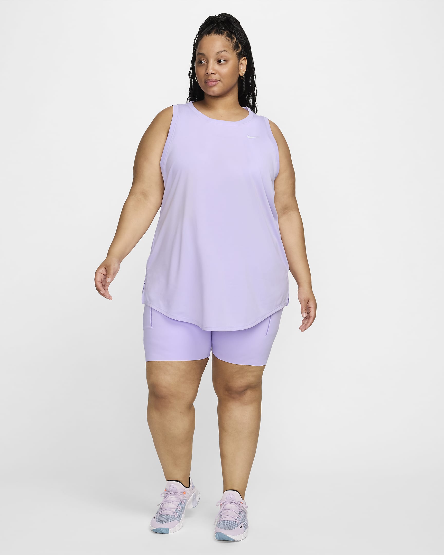 Nike Dri-FIT Women's Tank (Plus Size) - Lilac Bloom/White