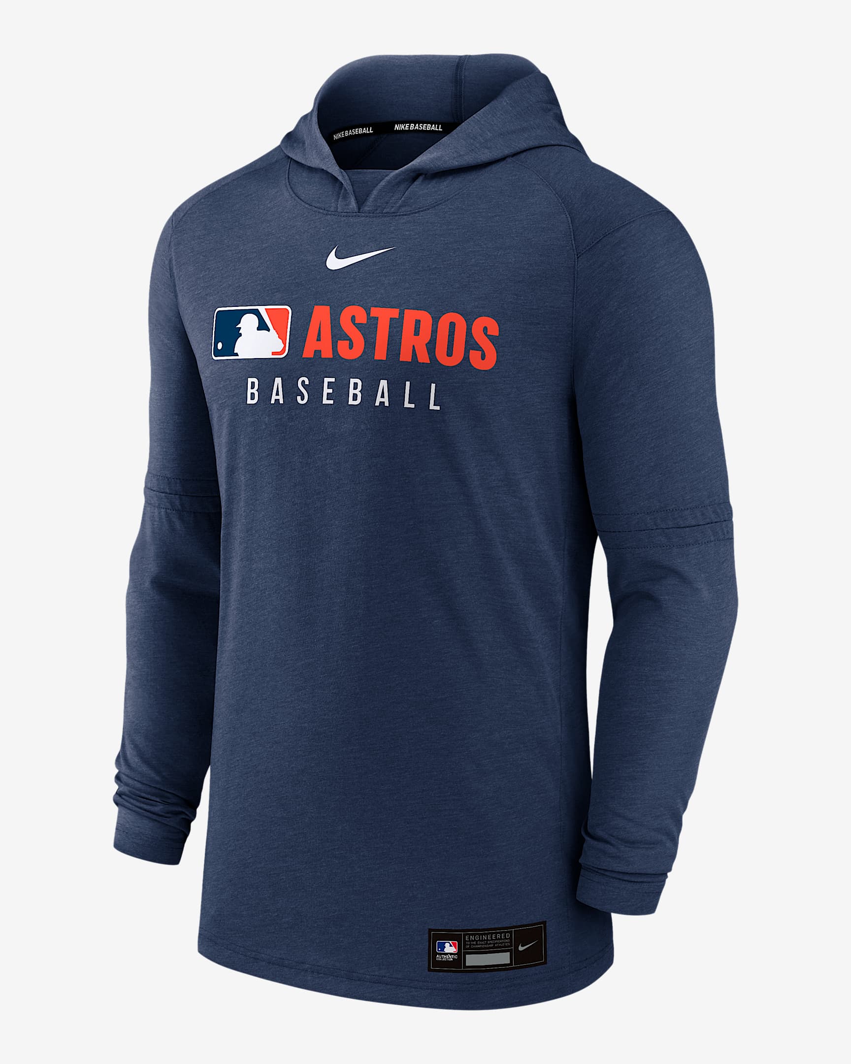 Houston Astros Authentic Collection Men's Nike Dri-FIT MLB Pullover Hoodie - Navy Heather