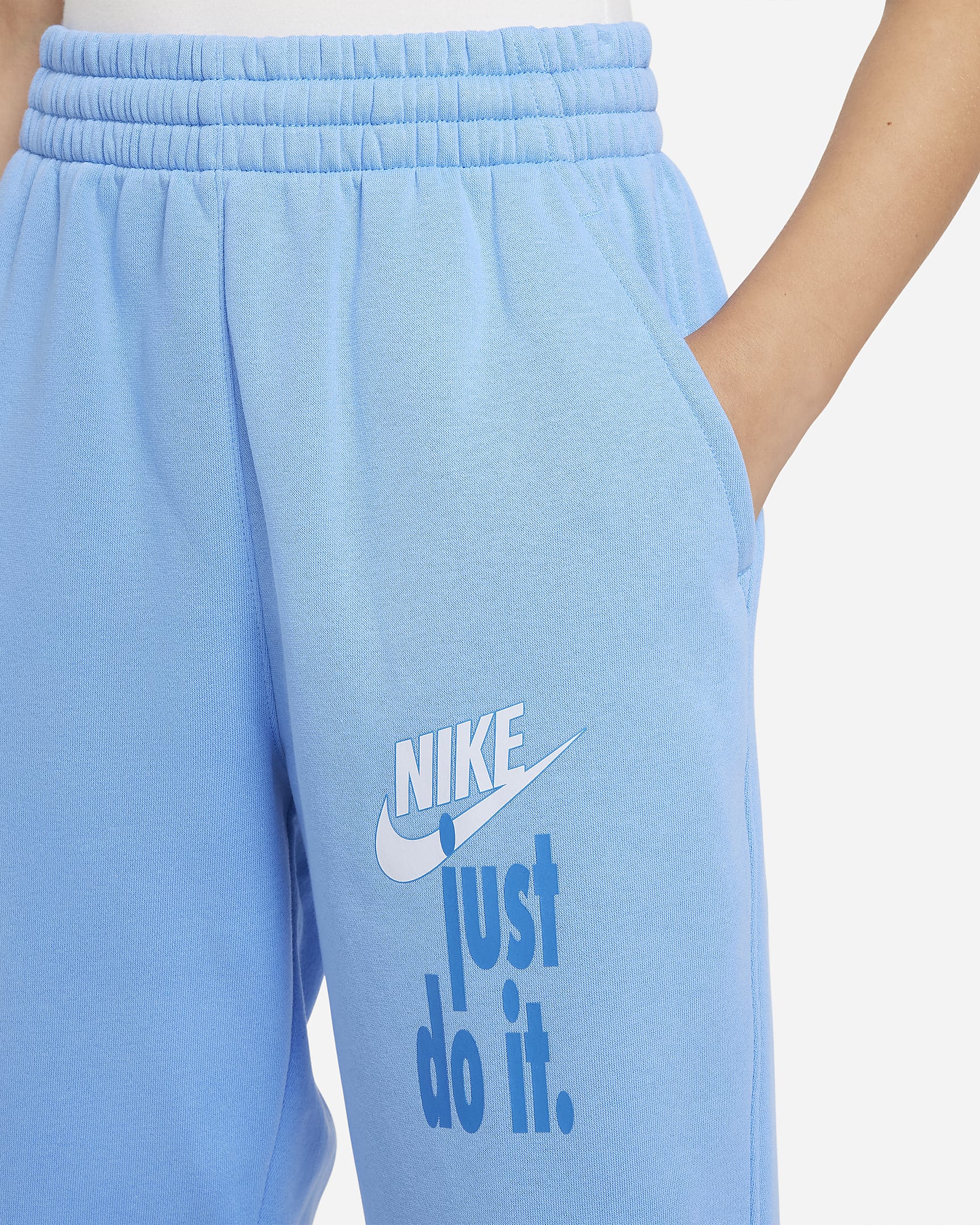 Nike Sportswear Club Fleece Big Kids' (Girls') Pants - University Blue/Blue Tint