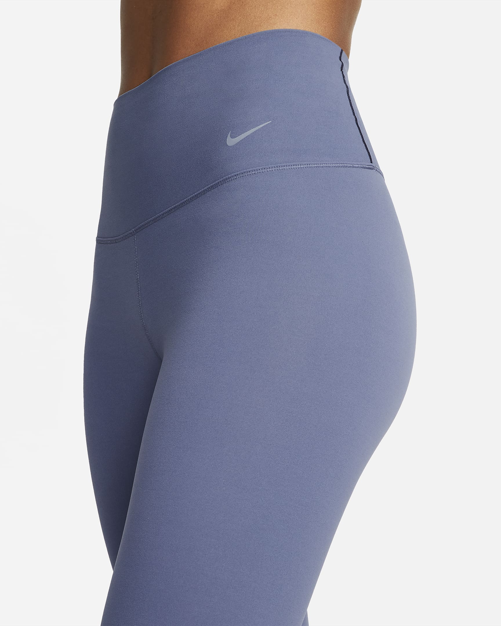 Nike Zenvy 7/8-Leggings mit sanftem Halt und hohem Taillenbund für Damen - Diffused Blue/Schwarz