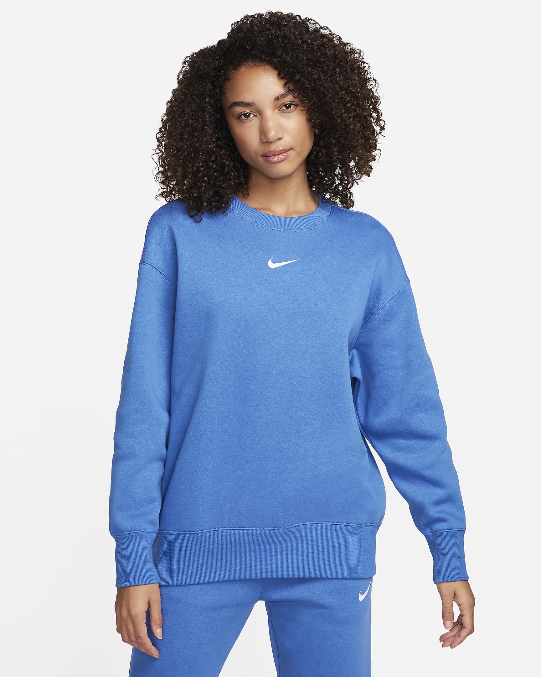 Sweat oversize à col ras-du-cou Nike Sportswear Phoenix Fleece pour Femme - Star Blue/Sail