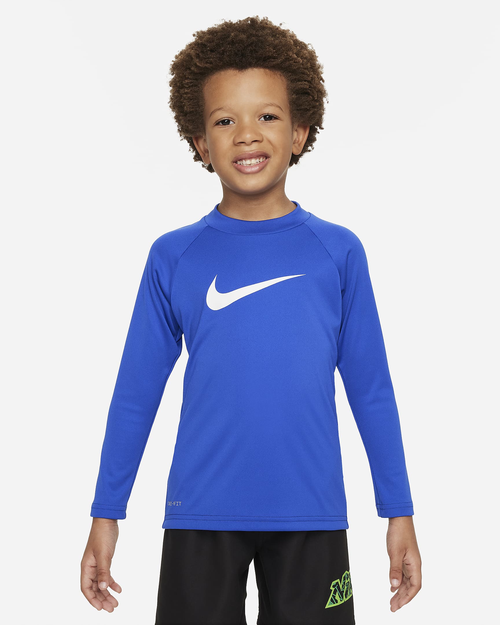 Playera de manga larga Hydroguard para niño talla pequeña Nike Swim - Royal juego