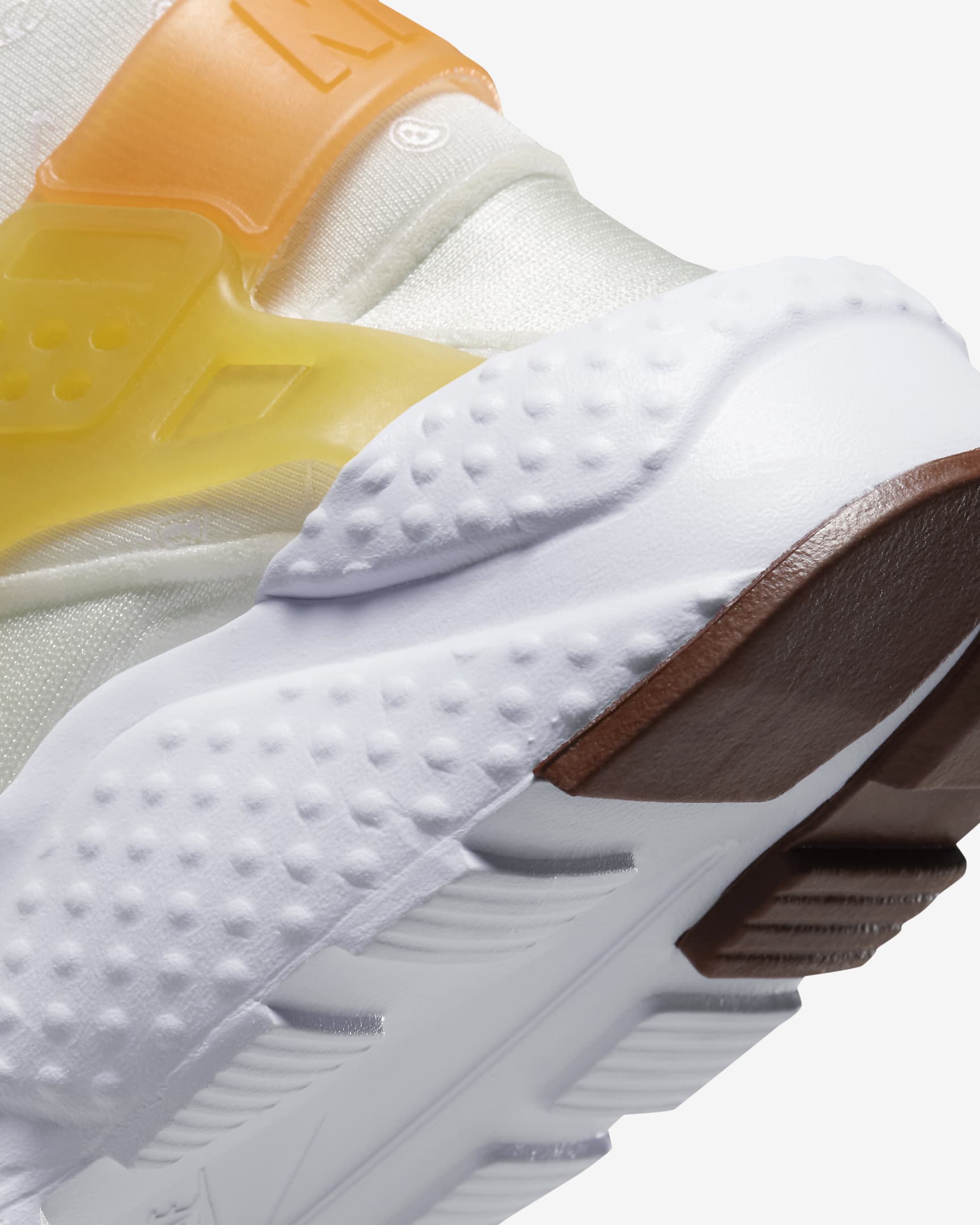 Nike Huarache Run Older Kids' (Boys') Shoes - Sail/White/Safety Orange/Topaz Gold