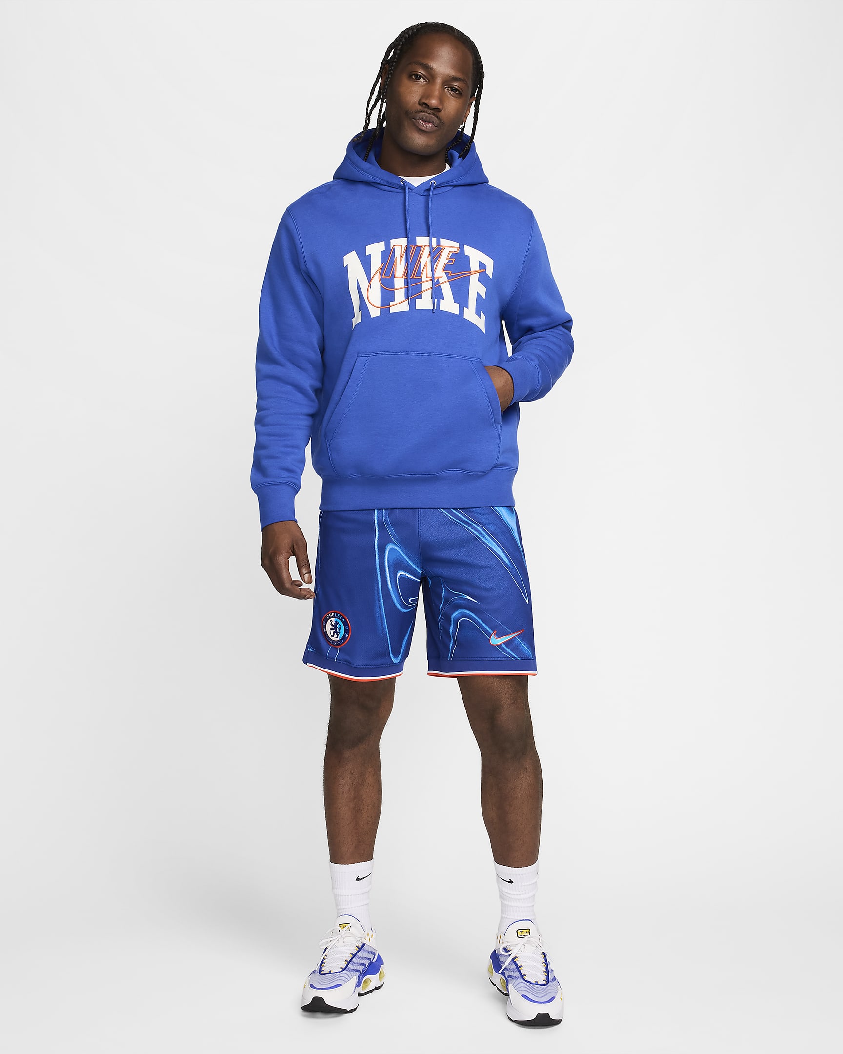 Shorts da calcio replica Nike Dri-FIT Chelsea FC 2024/25 Stadium da uomo – Home - Rush Blue/Team Orange/Bianco