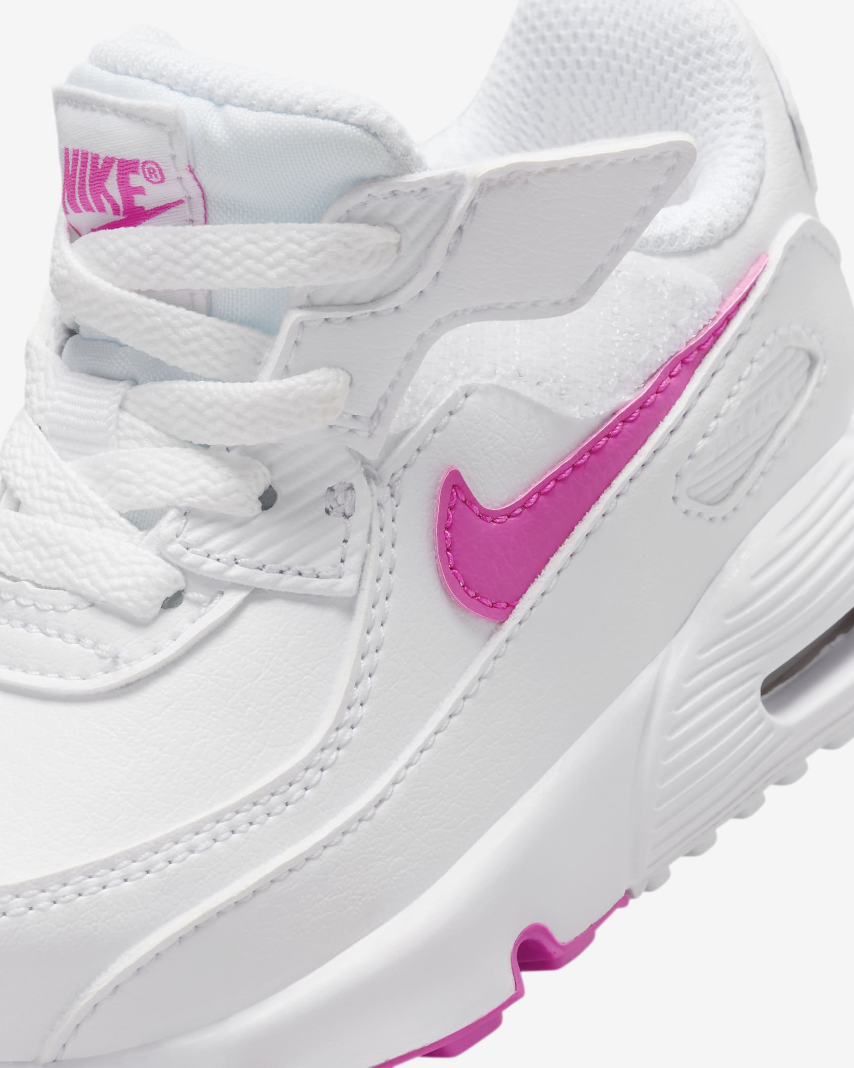 Nike Air Max 90 EasyOn Schuh für Babys und Kleinkinder - Weiß/Laser Fuchsia