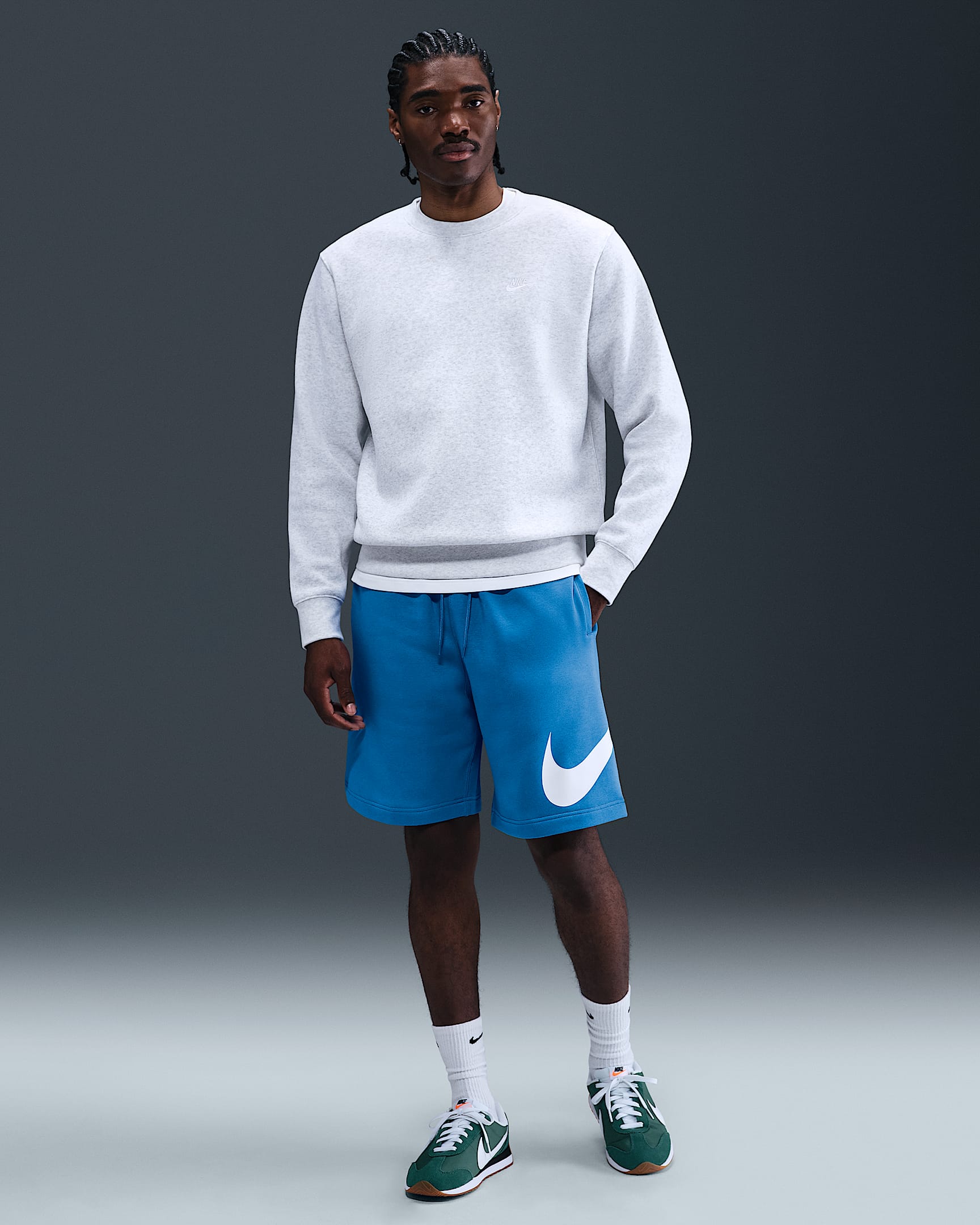 Nike Club Men's Fleece Shorts - Light Photo Blue/Light Photo Blue/White
