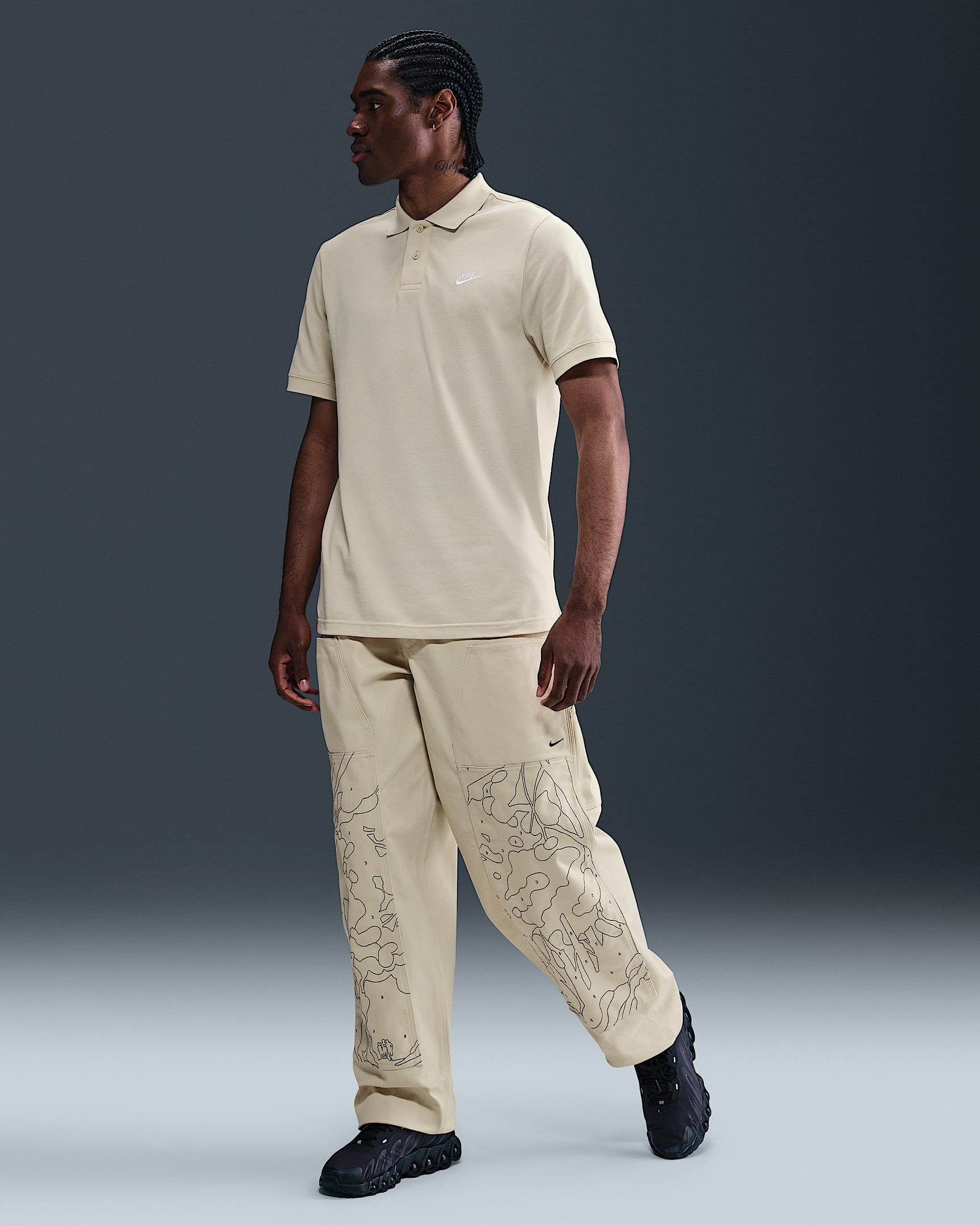 Pants de pintor para hombre Nike Life - Caqui claro/Negro