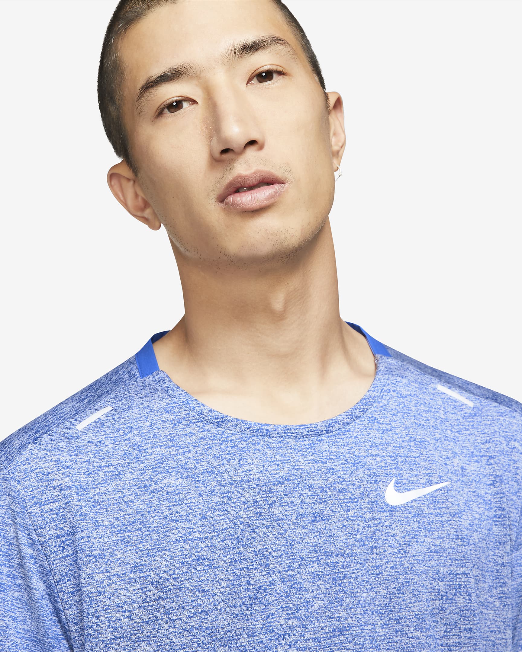 Nike Dri-FIT Rise 365 Men's Short-Sleeve Running Top - Game Royal/Heather