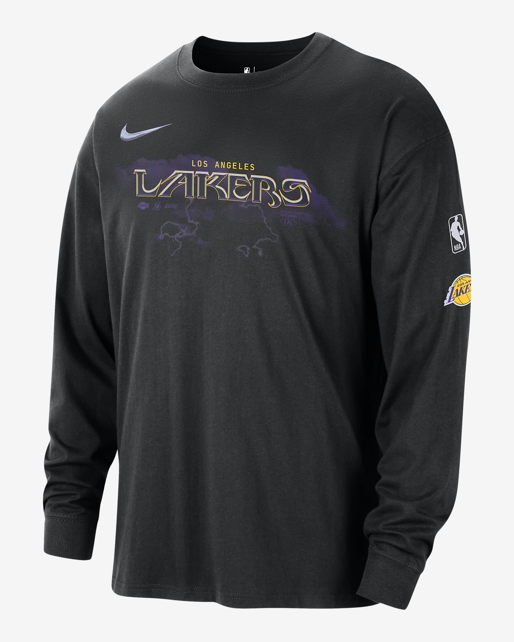 Los Angeles Lakers Essential Max90 Men's Nike NBA Long-Sleeve T-Shirt - Black