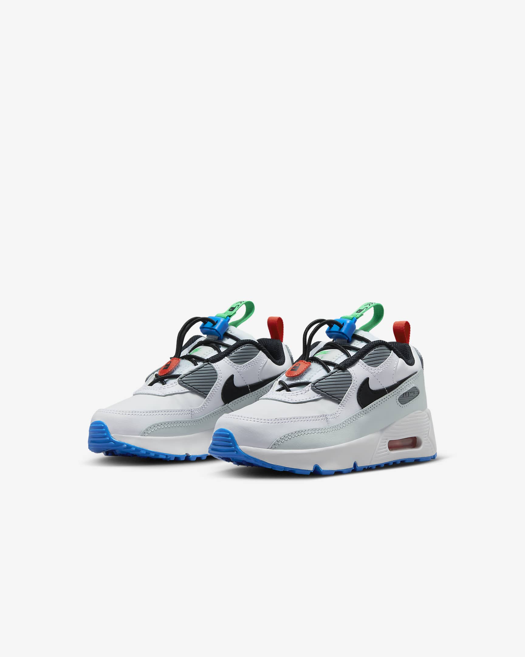 Nike Air Max 90 Toggle Younger Kids' Shoes - White/Pure Platinum/Stadium Green/Black