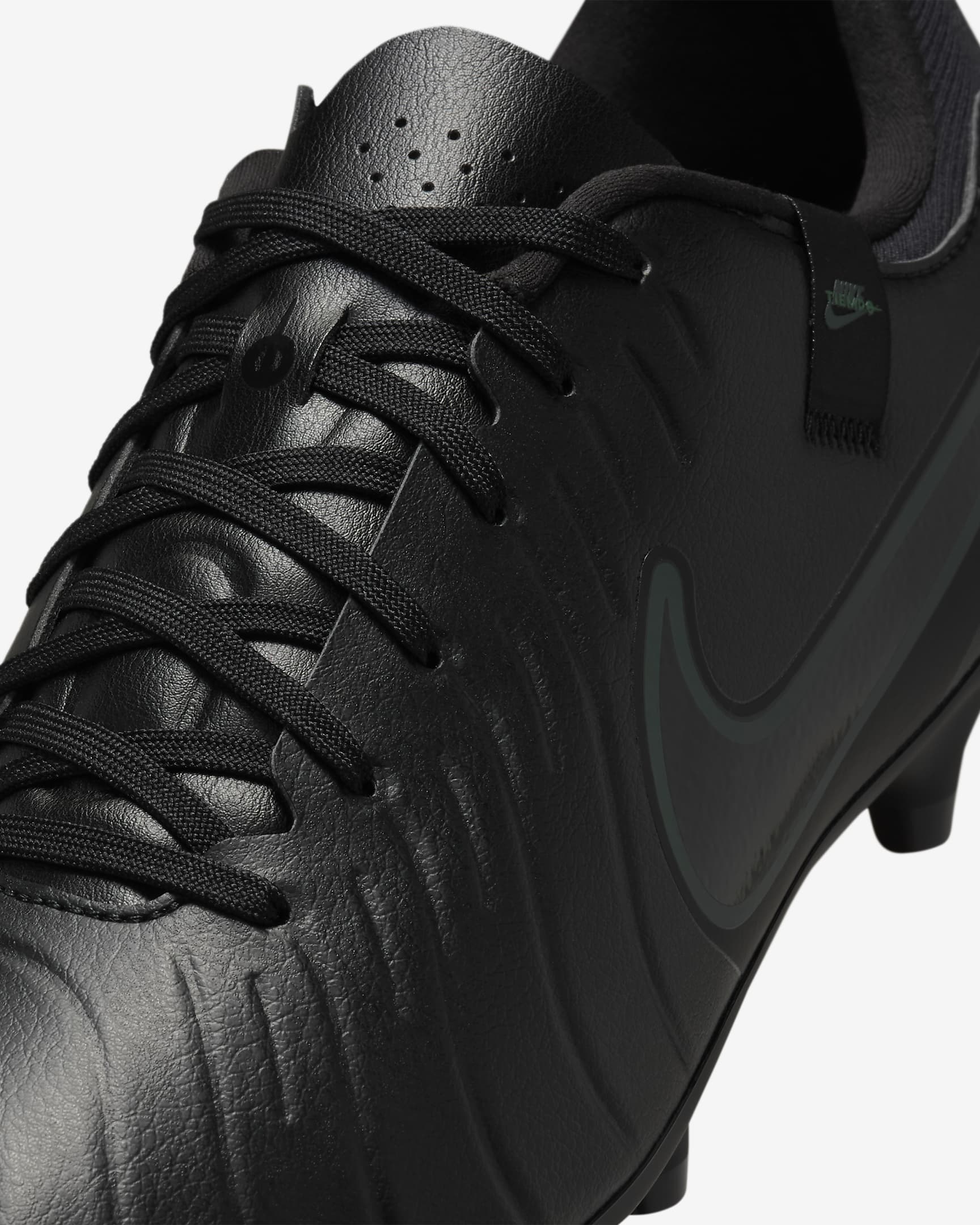 Nike Tiempo Legend 10 Academy Soft-Ground Low-Top Football Boot - Black/Deep Jungle/Black