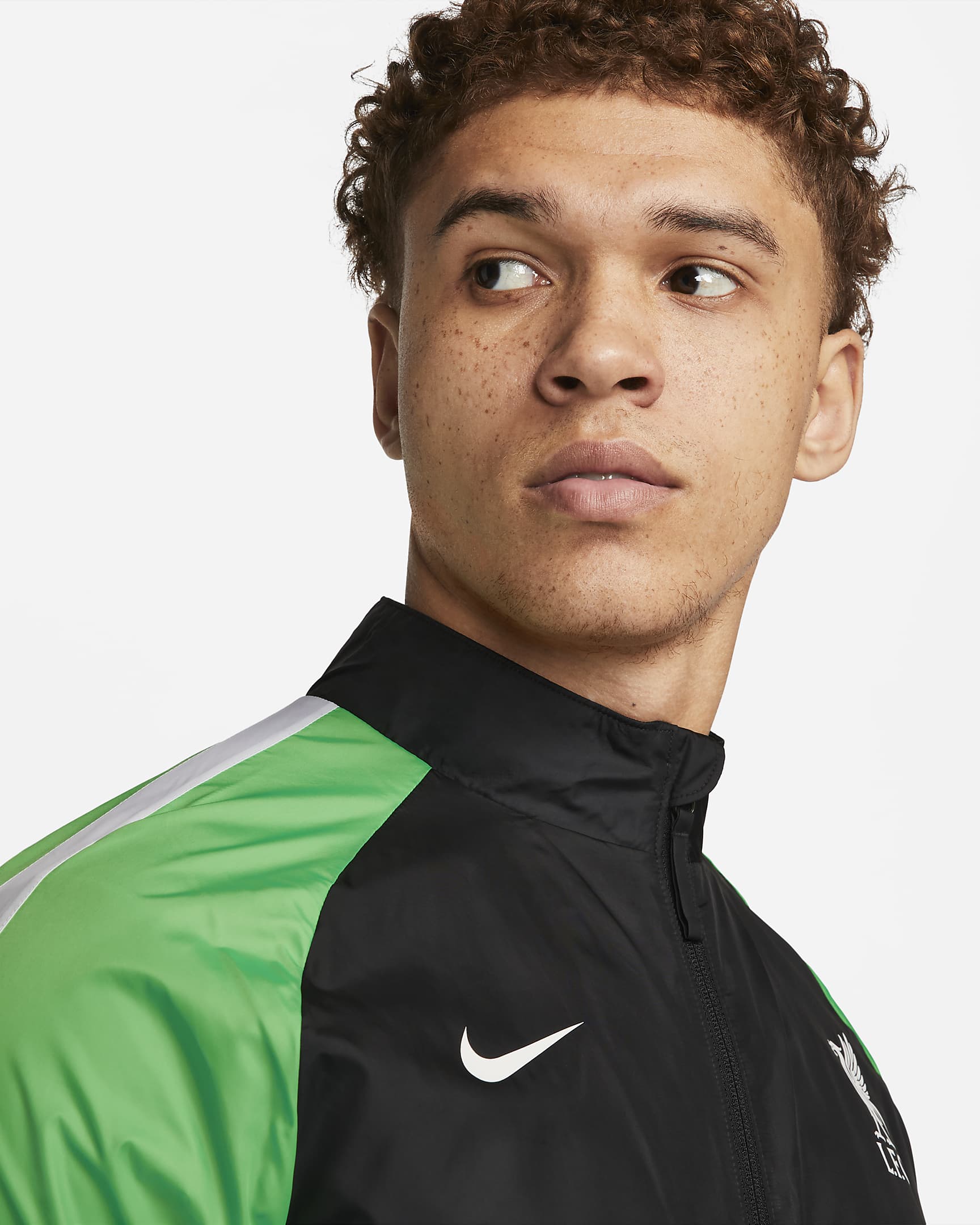 Liverpool FC Repel Academy AWF Men's Nike Soccer Jacket - Black/Green Spark/White/White