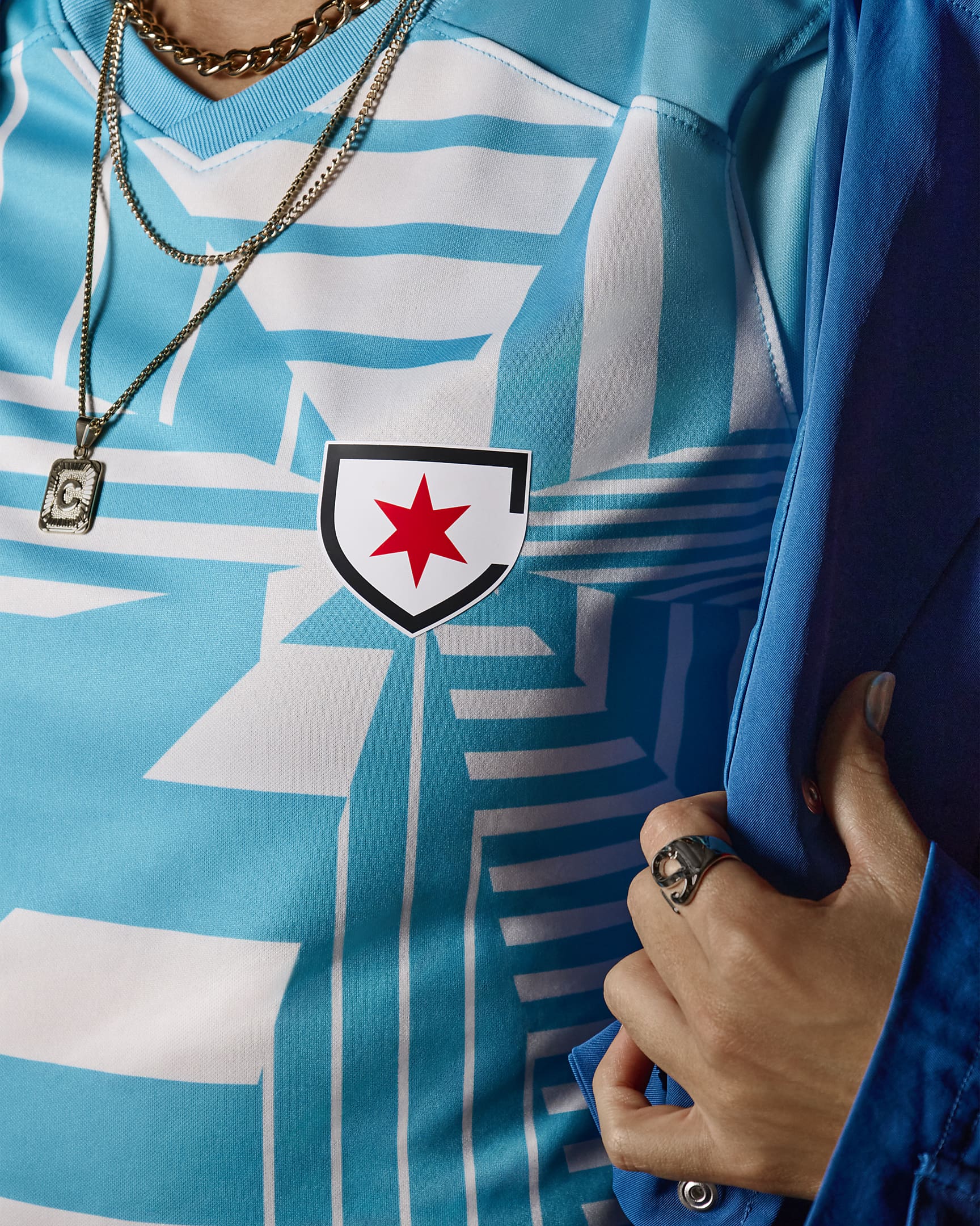 Jersey Nike Dri-FIT de la NWSL tipo réplica para mujer Chicago Red Stars 2024 Stadium Primary - Azul báltico