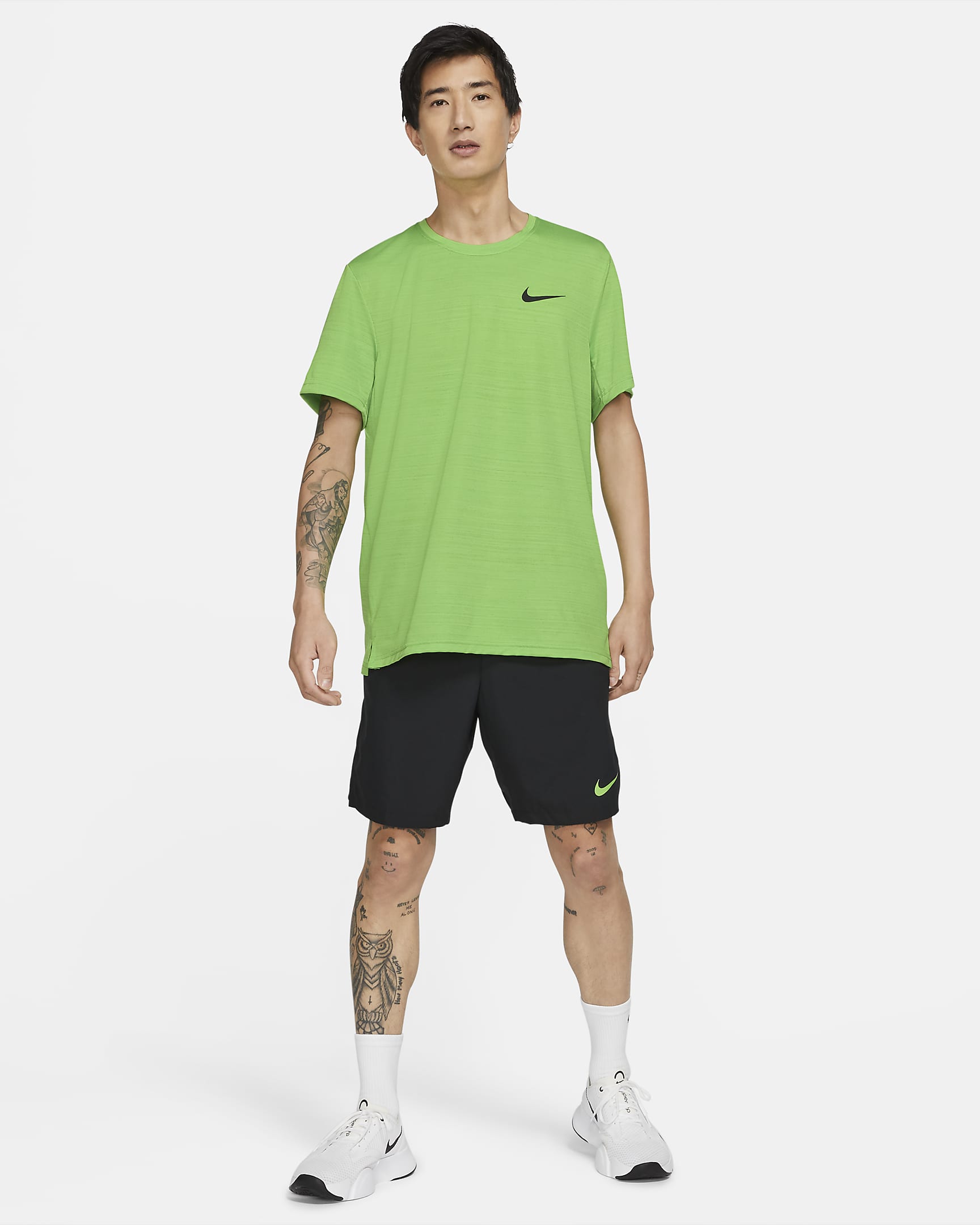 Nike Dri-FIT Superset kortermet treningsoverdel til herre - Mean Green/Svart