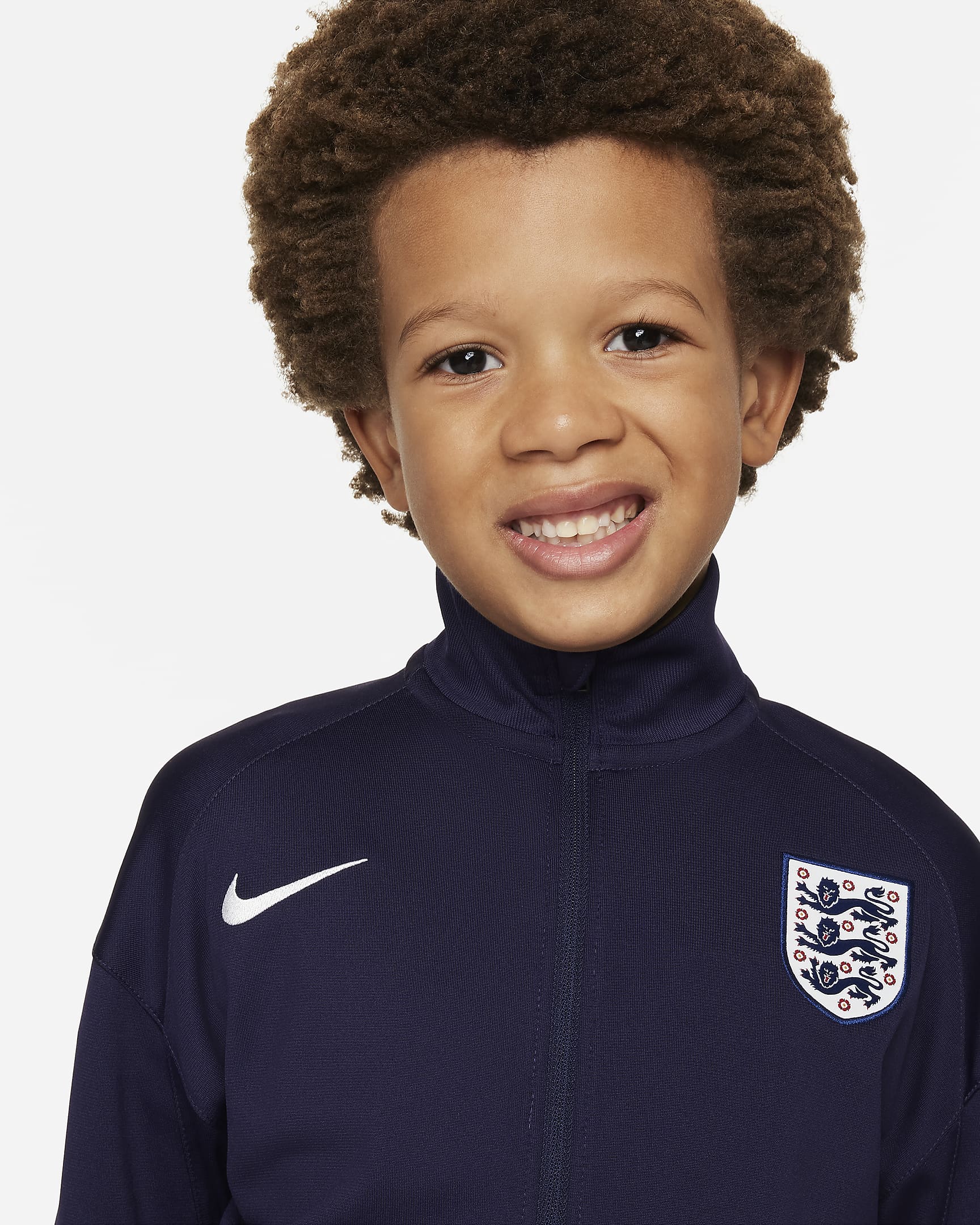 Maskinstrikket England Strike Nike Dri-FIT-fodboldtracksuit til mindre børn - Purple Ink/Rosewood/hvid