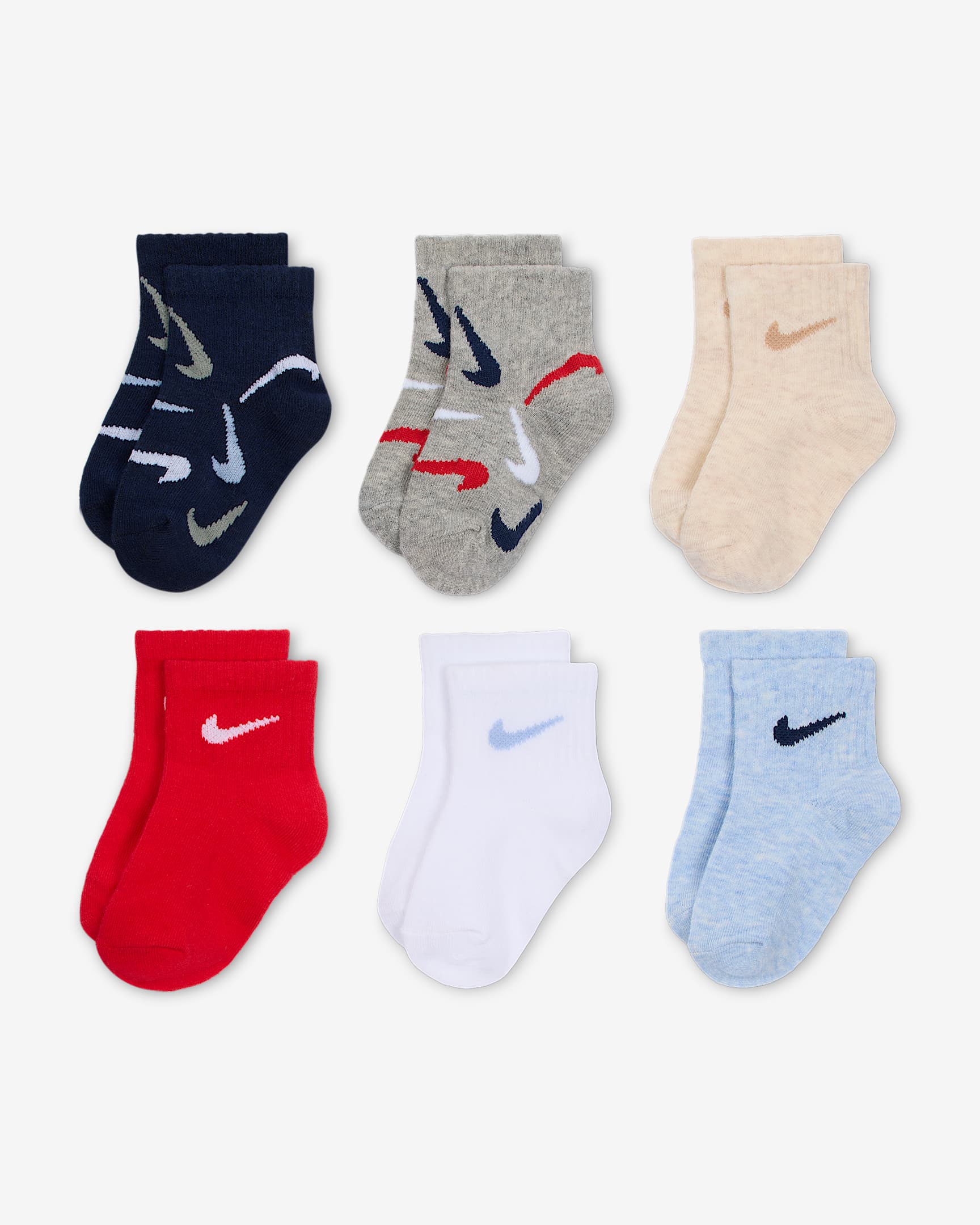 Calcetines al tobillo (6 pares) Baby Swooshfetti Nike - Multicolor