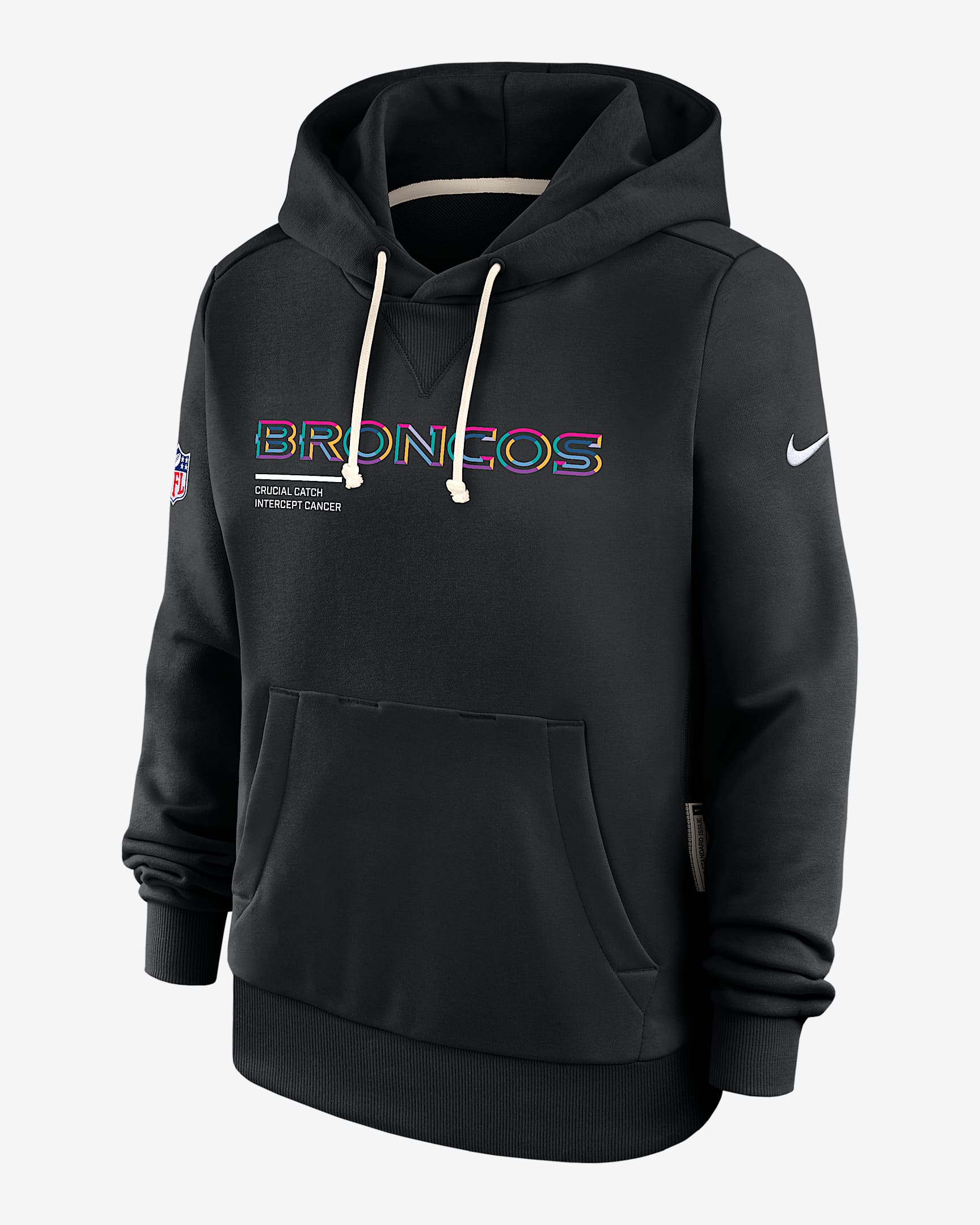 Denver Broncos Crucial Catch Women's Nike Dri-FIT NFL Pullover Hoodie - Black