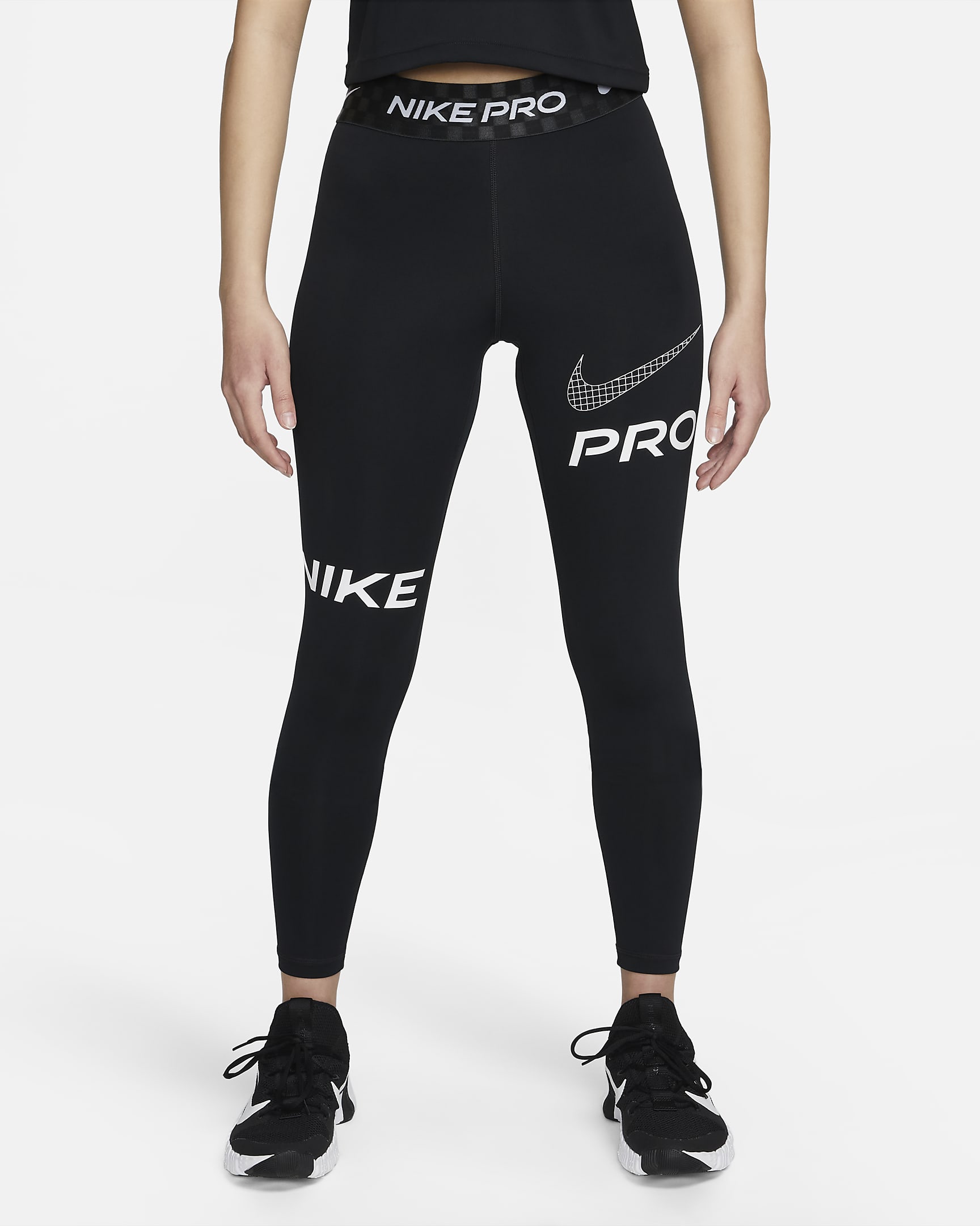 Nike Pro Dri-FIT Women's Mid-Rise Full-Length Graphic Training Leggings ...