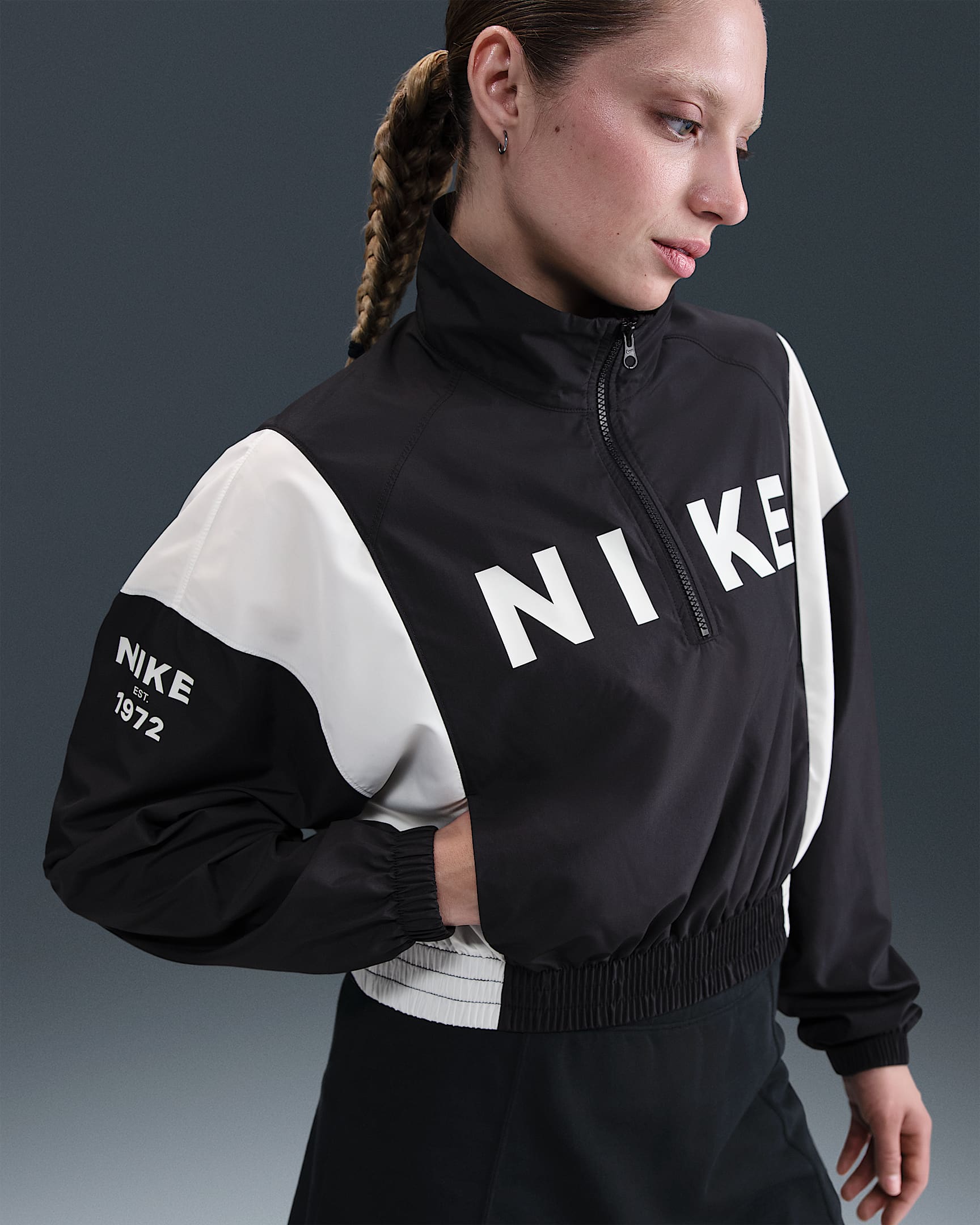 Veste tissée légère à 1/4 de zip Nike Sportswear pour femme - Noir/Noir/Sail