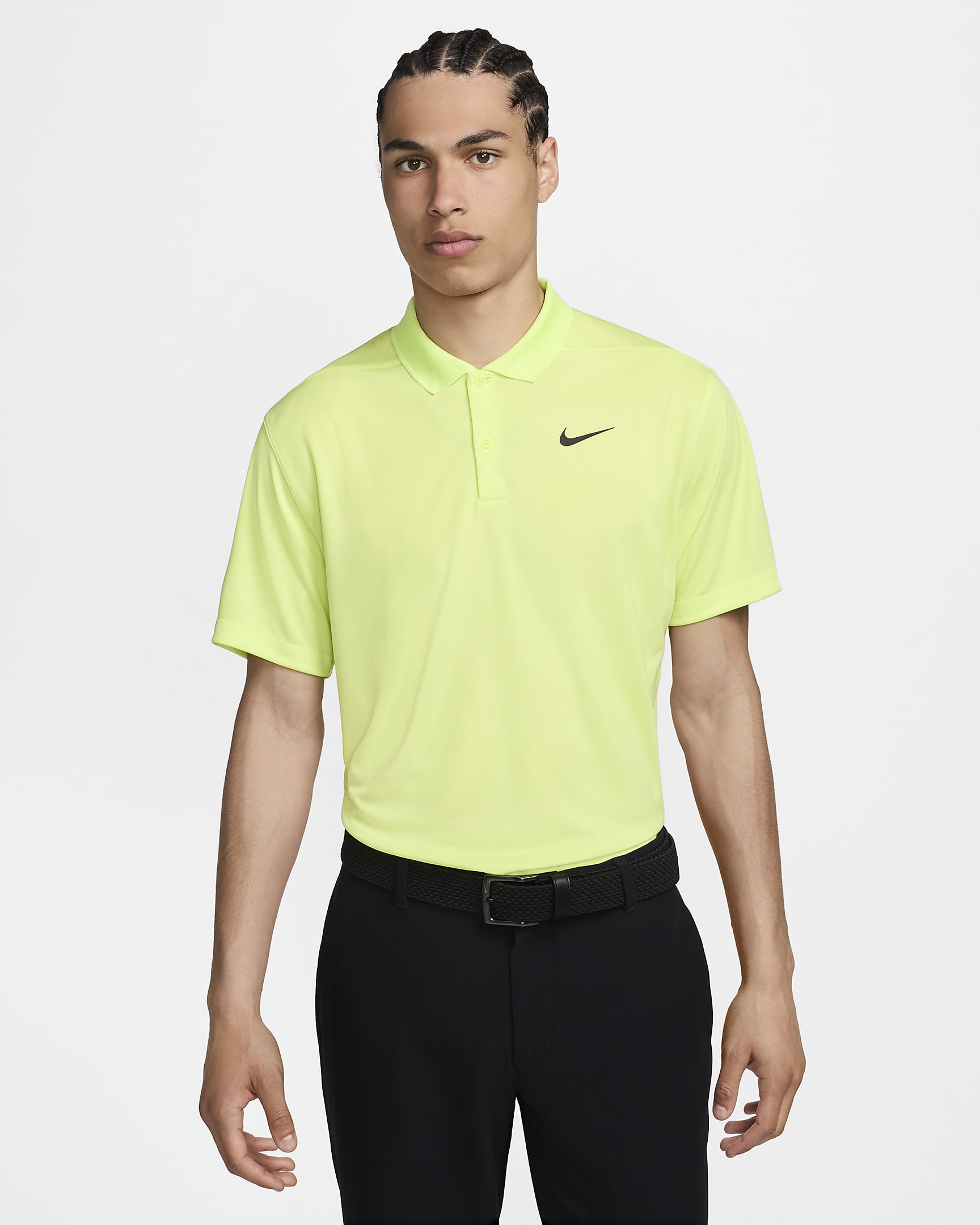 Męska koszulka polo do golfa Nike Dri-FIT Victory - Light Lemon Twist/Czerń