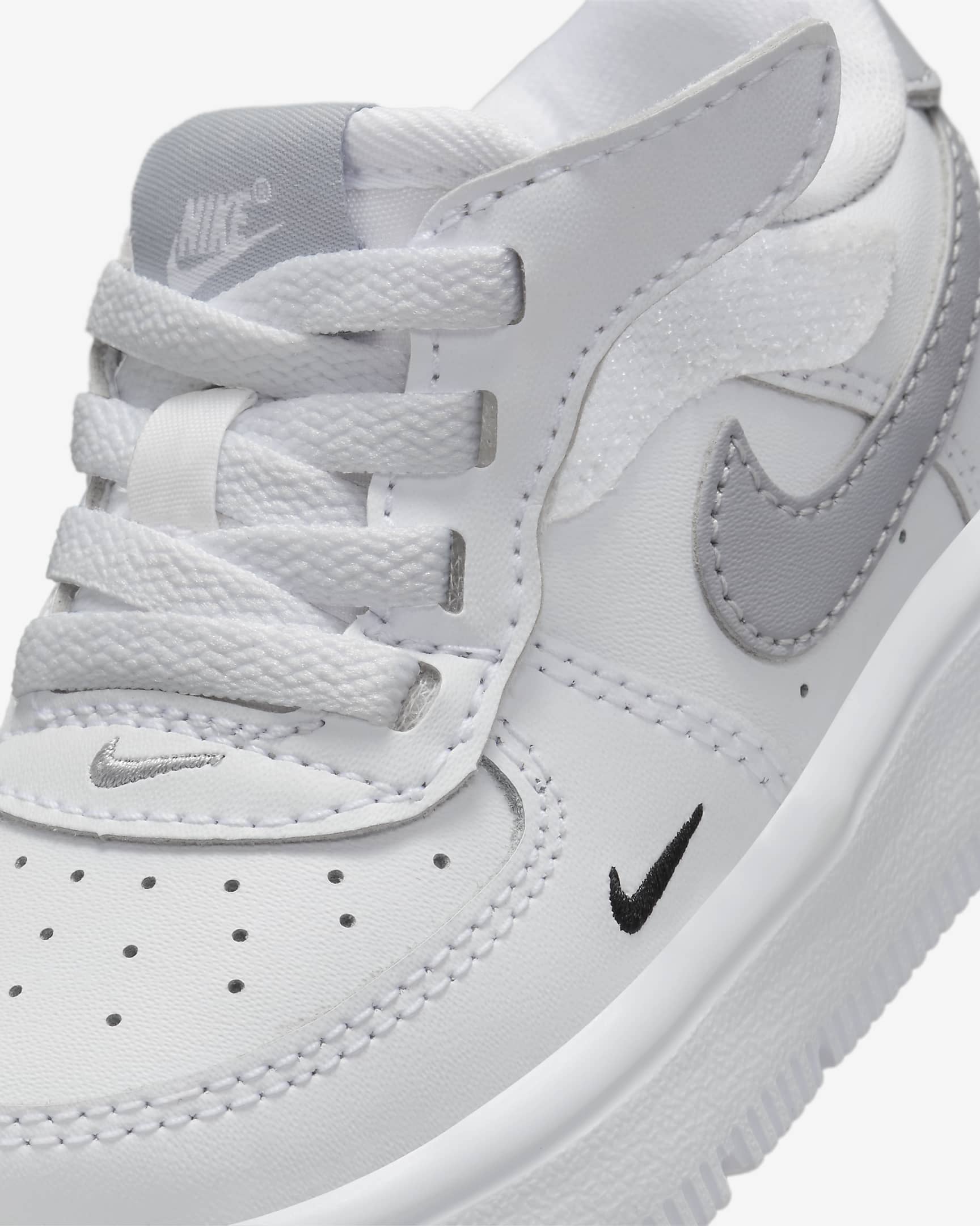 Nike Force 1 Low EasyOn schoenen voor baby's/peuters - Wit/Zwart/Wolf Grey