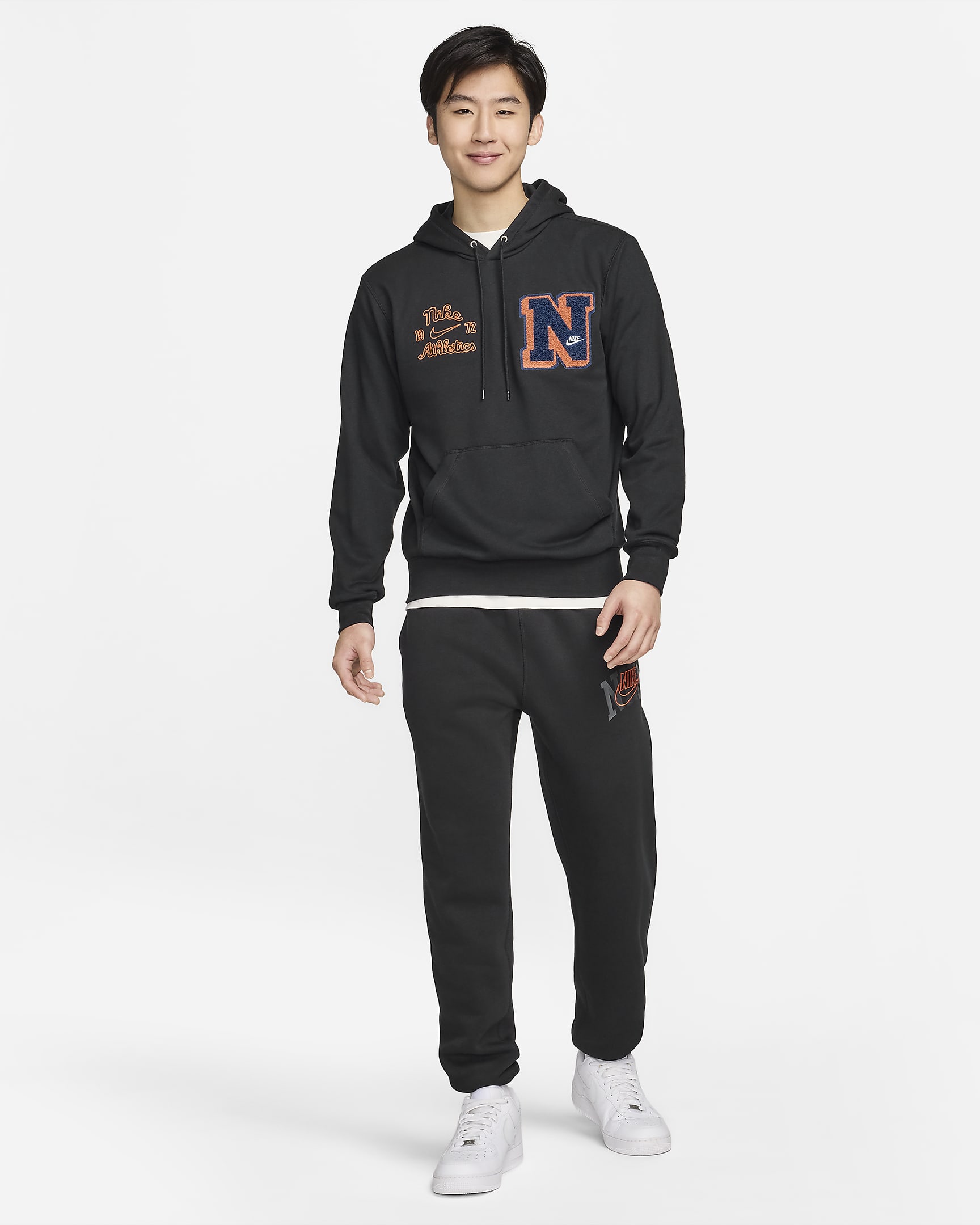 Nike Club Fleece Men's French Terry Pullover Hoodie - Black