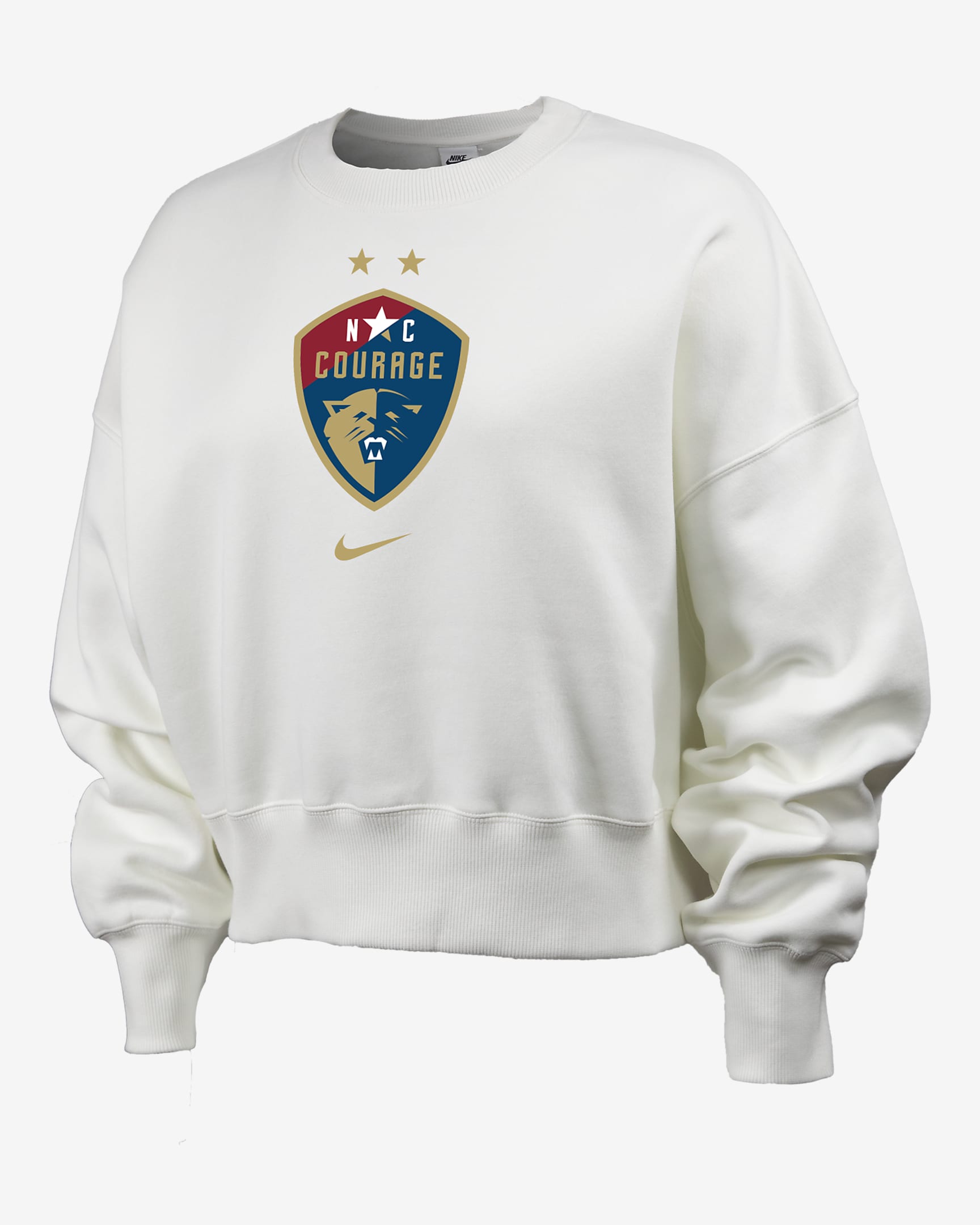 Sudadera de cuello redondo Nike de la NWSL para mujer North Carolina Courage Club Fleece - Vela