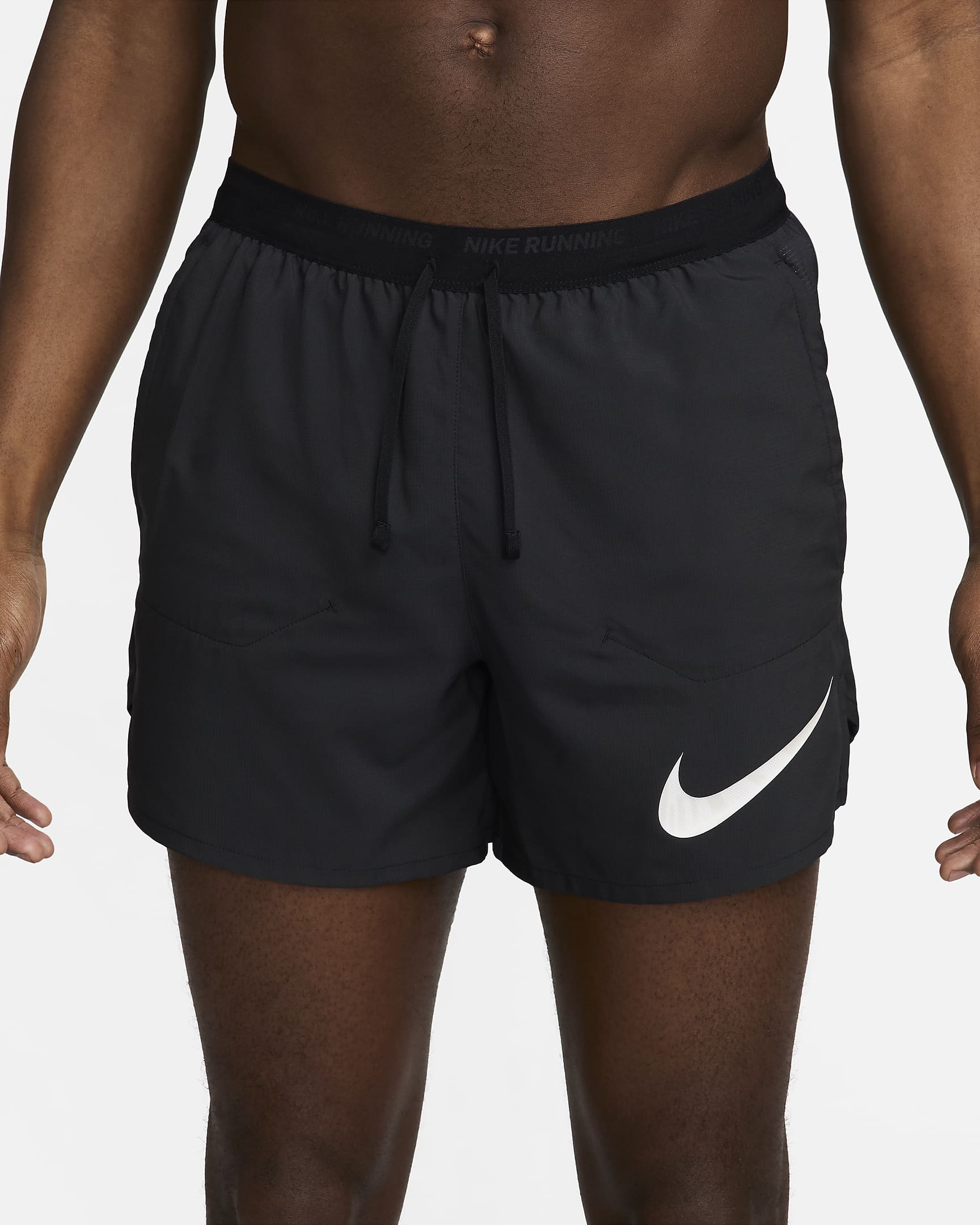 Shorts de correr de 13 cm con forro de ropa interior para hombre Nike Flex Stride Run Energy - Negro/Negro/Polvo fotón/Blanco