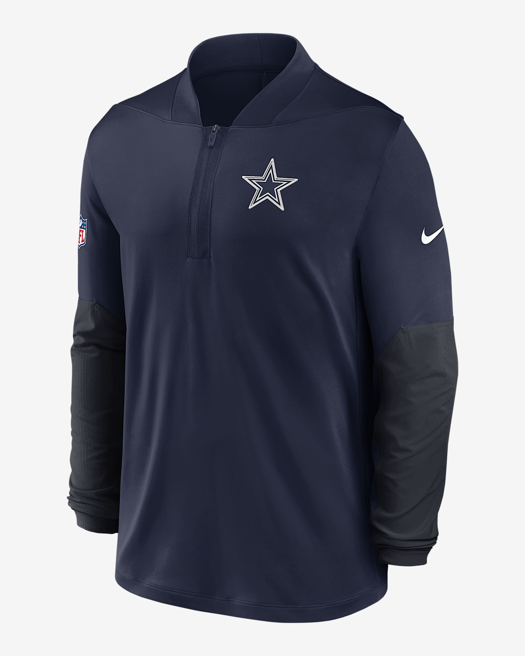 Dallas Cowboys Feel The Pressure Men's Nike Dri-FIT NFL 1/2-Zip Top - Navy