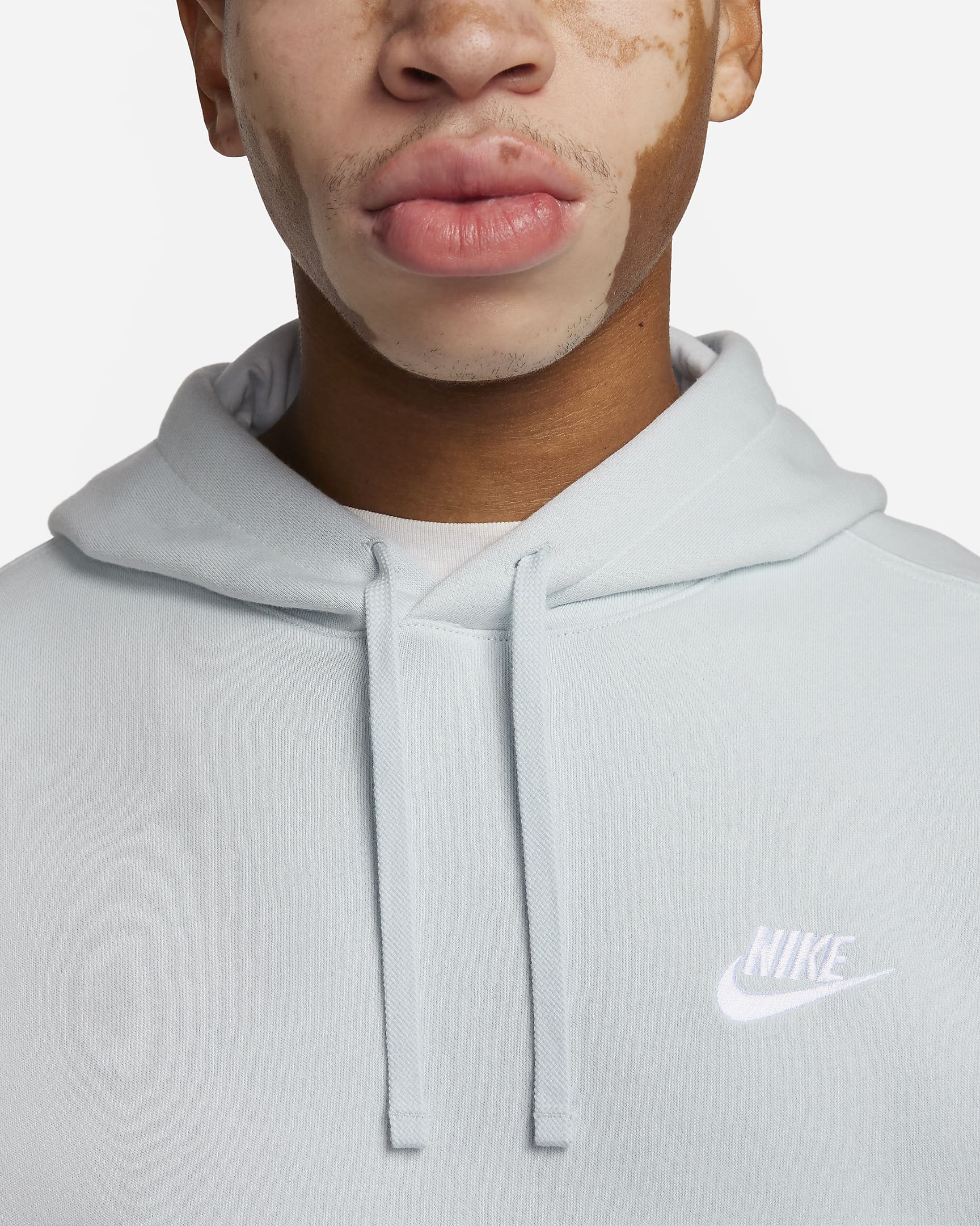 Sudadera con gorro sin cierre Nike Sportswear Club Fleece - Platino puro/Platino puro/Blanco