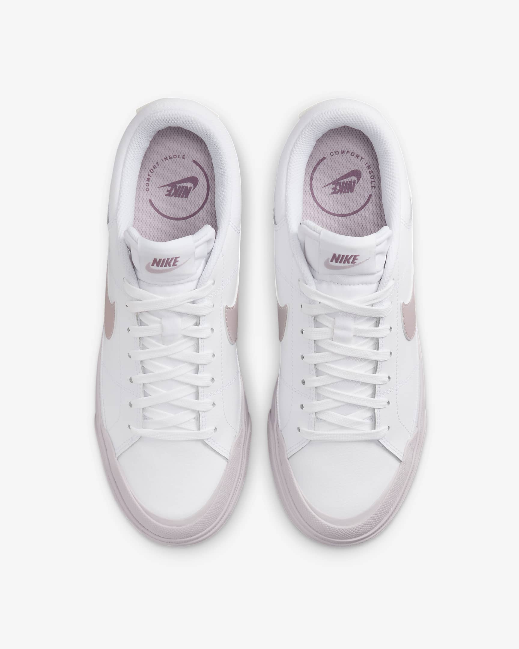 Calzado para mujer Nike Court Legacy Lift - Blanco/Malva humeante/Violeta platino