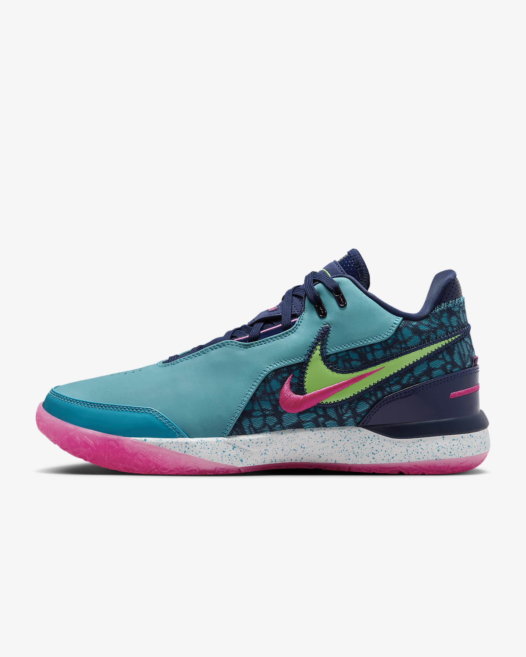 LeBron NXXT Gen AMPD Basketball Shoes - Dusty Cactus/Midnight Navy/Fierce Pink/Green Strike