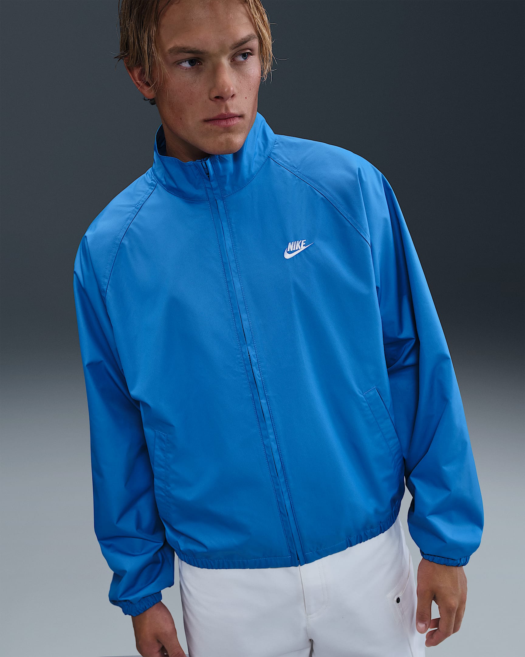Nike Sportswear Club Men's Roscoe Full-Zip Jacket - Light Photo Blue/White